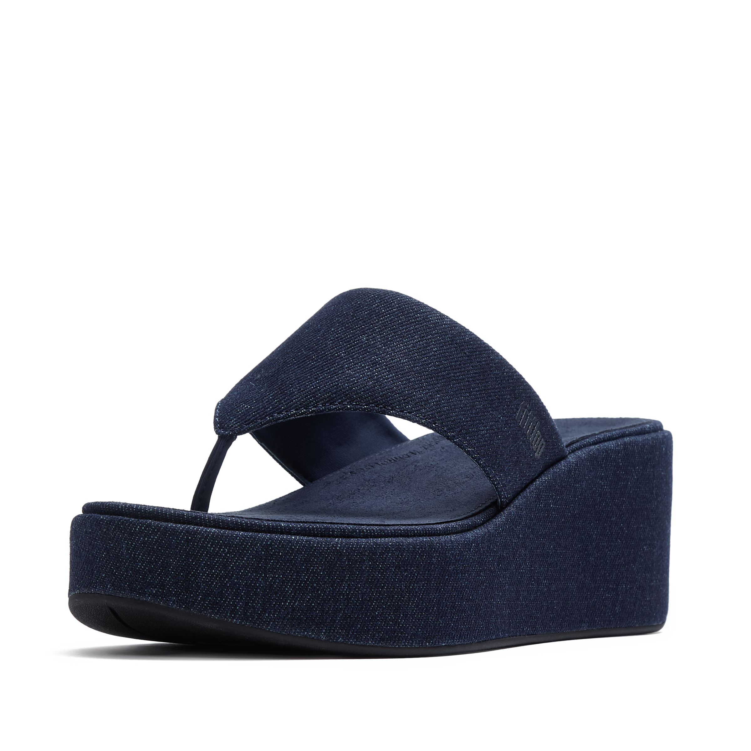 Fitflop Dianette »PLATFFORMS DENIM WEDGE TOE-POST SANDALS«  Plateau, Zehensteg, Sommerschuh mit weichem Zehensteg