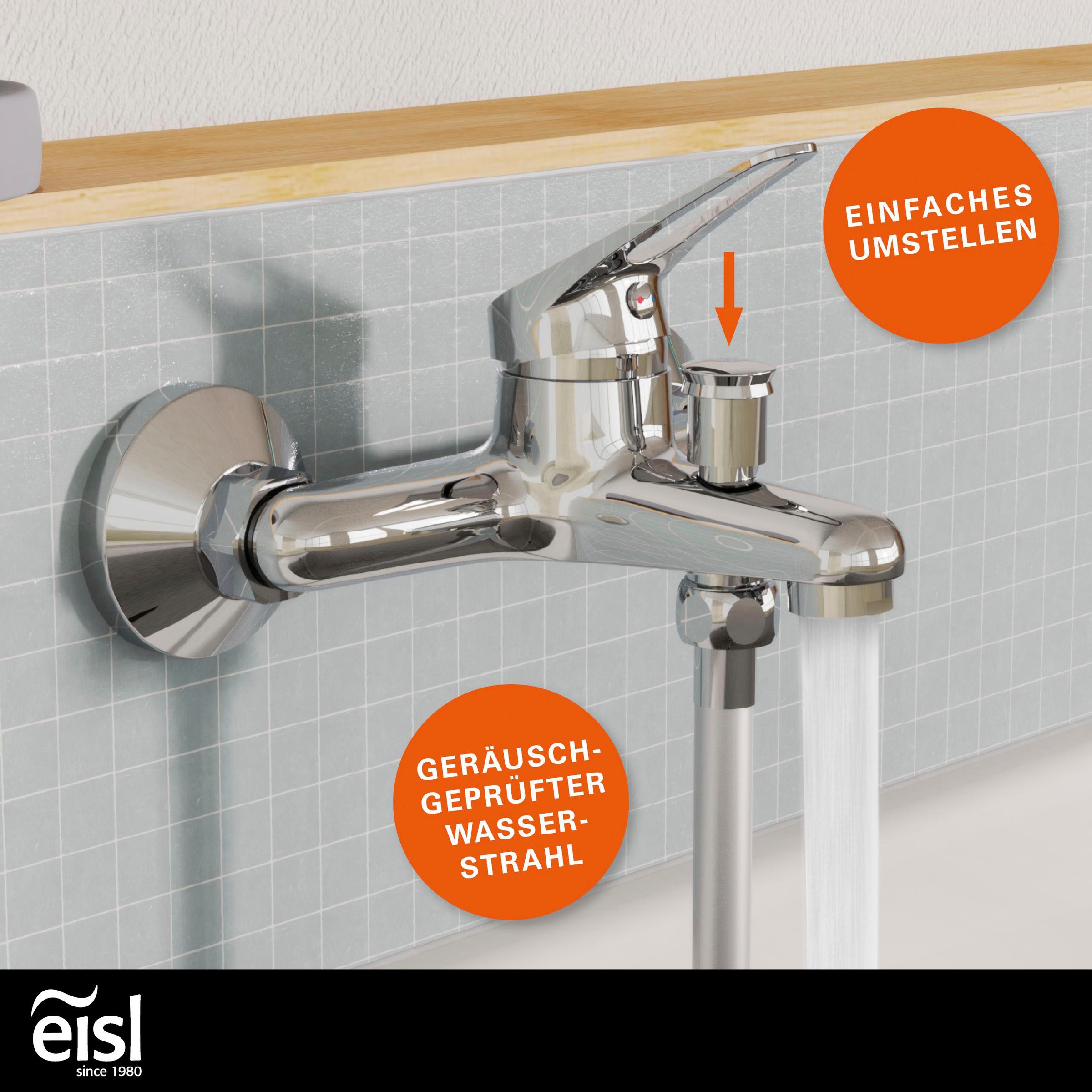 Eisl Unité de mélange pour baignoire »SPEED« image de jet parfaite, cartouche céramique 35 mm remplaçable
