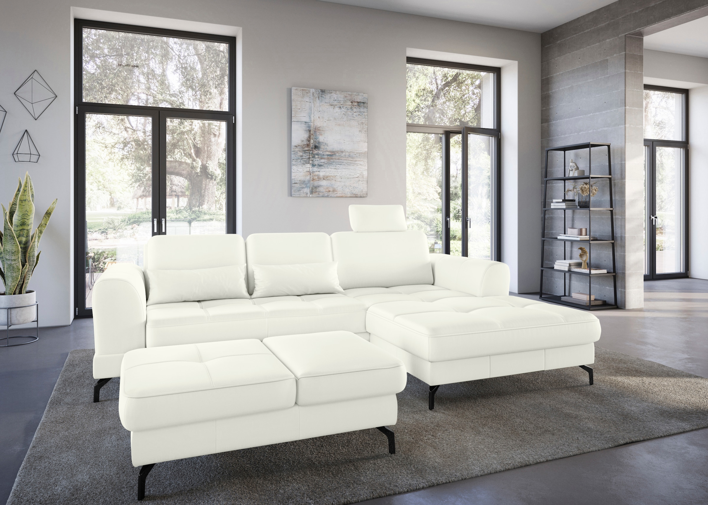 sit&more Hocker »Bendigo«, mit Klappfunktion, Bodenfreiheit 12 cm, wahlweise in 2 Fussfarben
