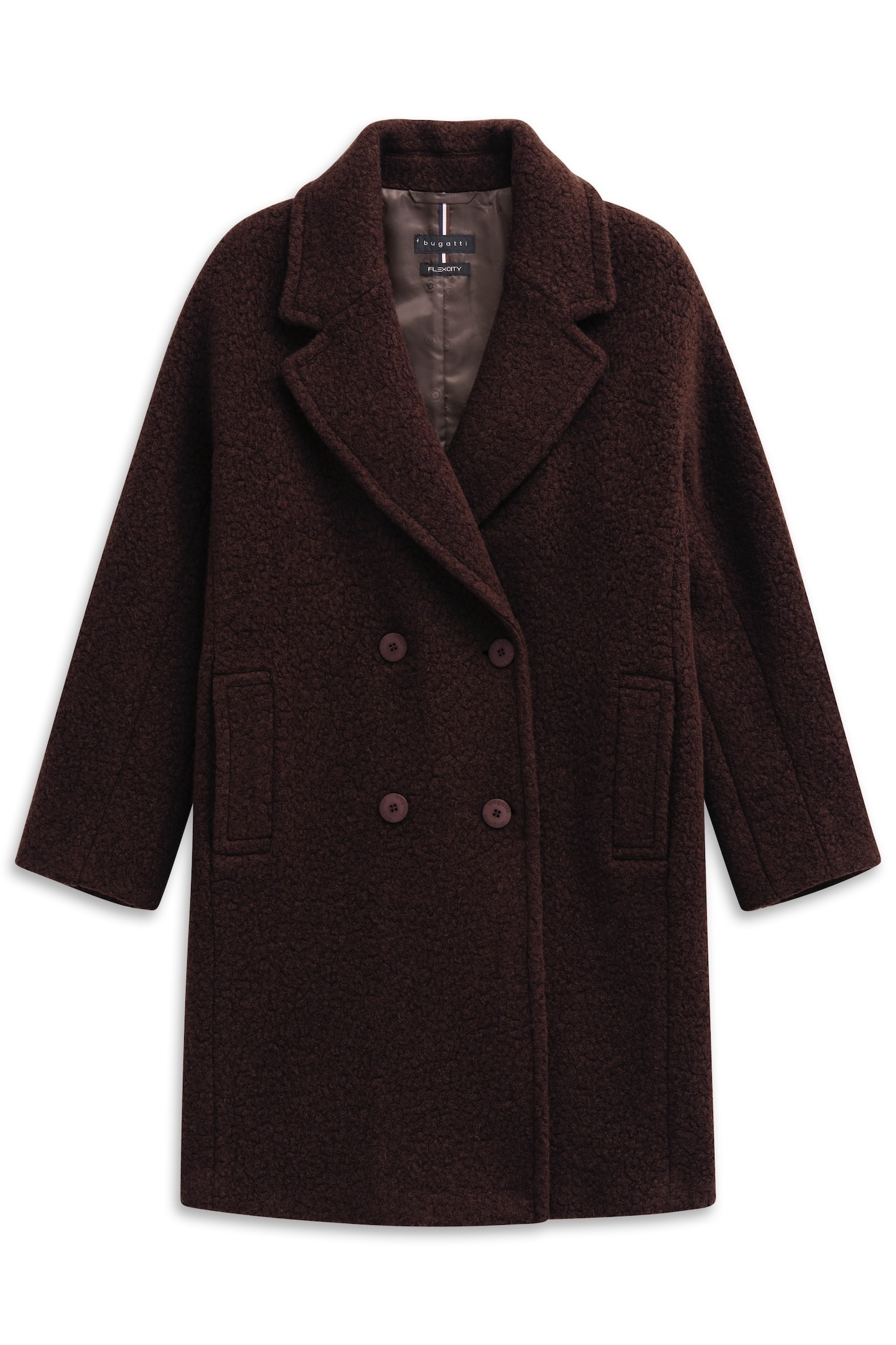 bugatti Wollmantel »Flexcity« im Regular Fit und Oversized-Optik mit Reverskragen