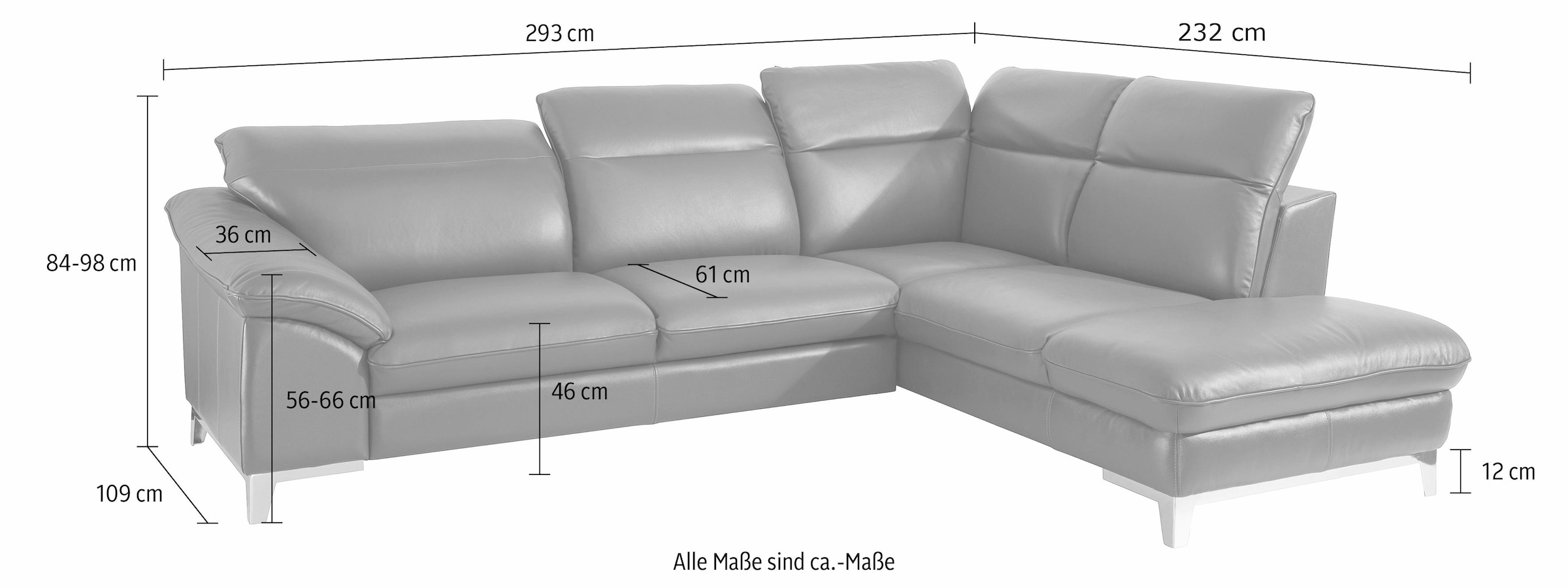 COTTA Ecksofa »Teresa L-Form«, wahlweise mit Bettfunktion