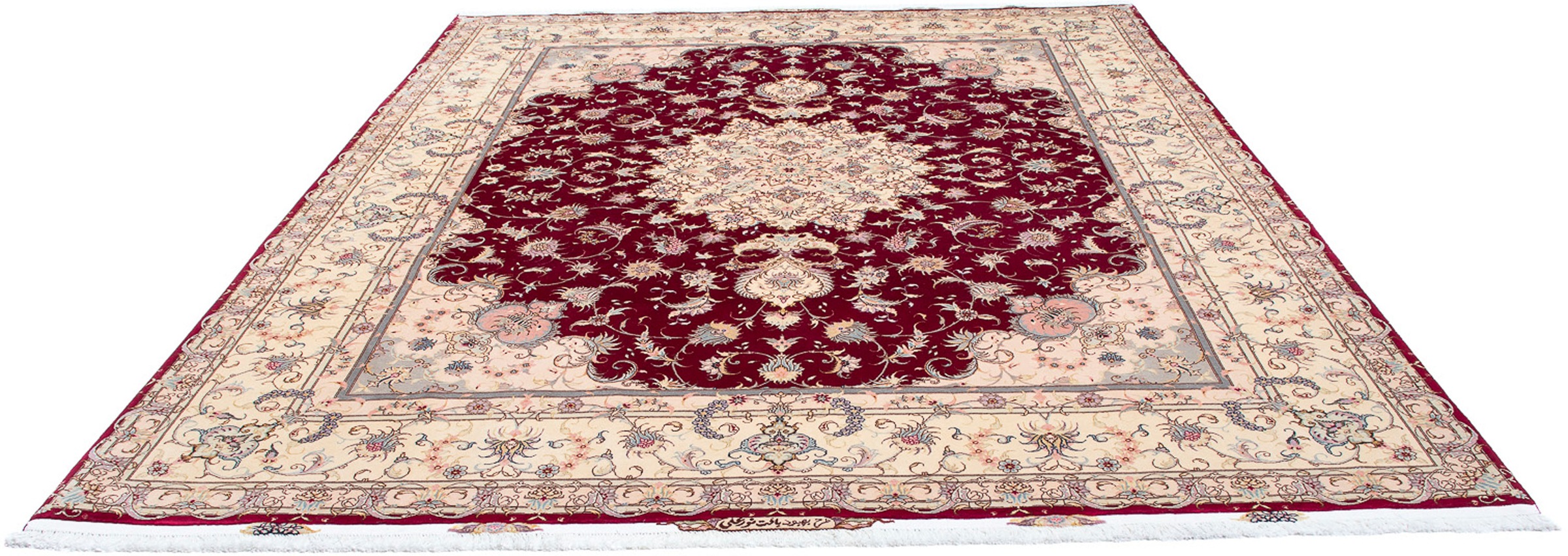 Image of morgenland Orientteppich »Perser - Täbriz - Royal - 293 x 248 cm - dunkelrot«, rechteckig, 7 mm Höhe, Wohnzimmer, Handgeknüpft, Einzelstück mit Zertifikat bei Ackermann Versand Schweiz