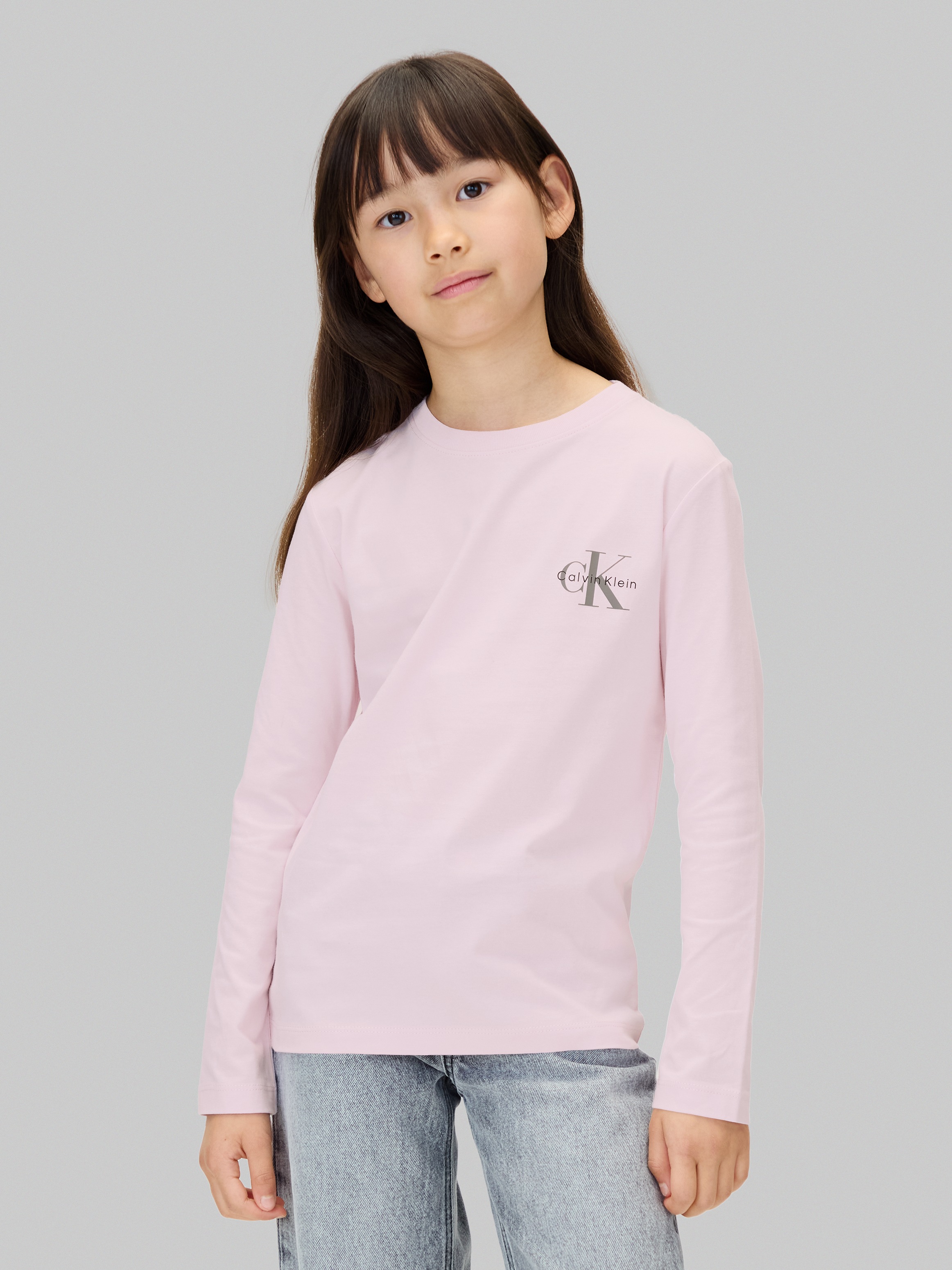 Image of Calvin Klein Jeans Langarmshirt "CHEST MONOLOGO LS T-SHIRT" für Kinder bis 16 Jahre, Logo-Druck
