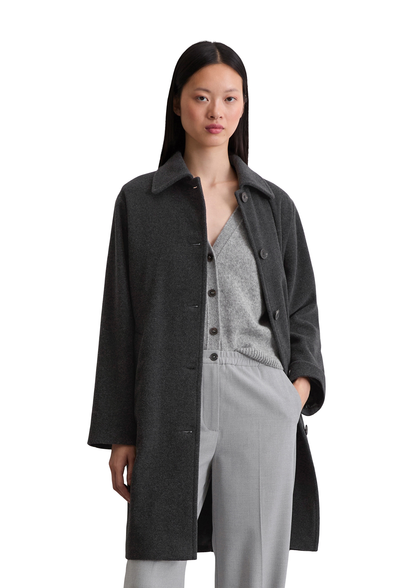 Image of Marc OPolo Wollmantel regular fit aus Wolle-Mix, ungefüttert, Schaumschlitz hinten