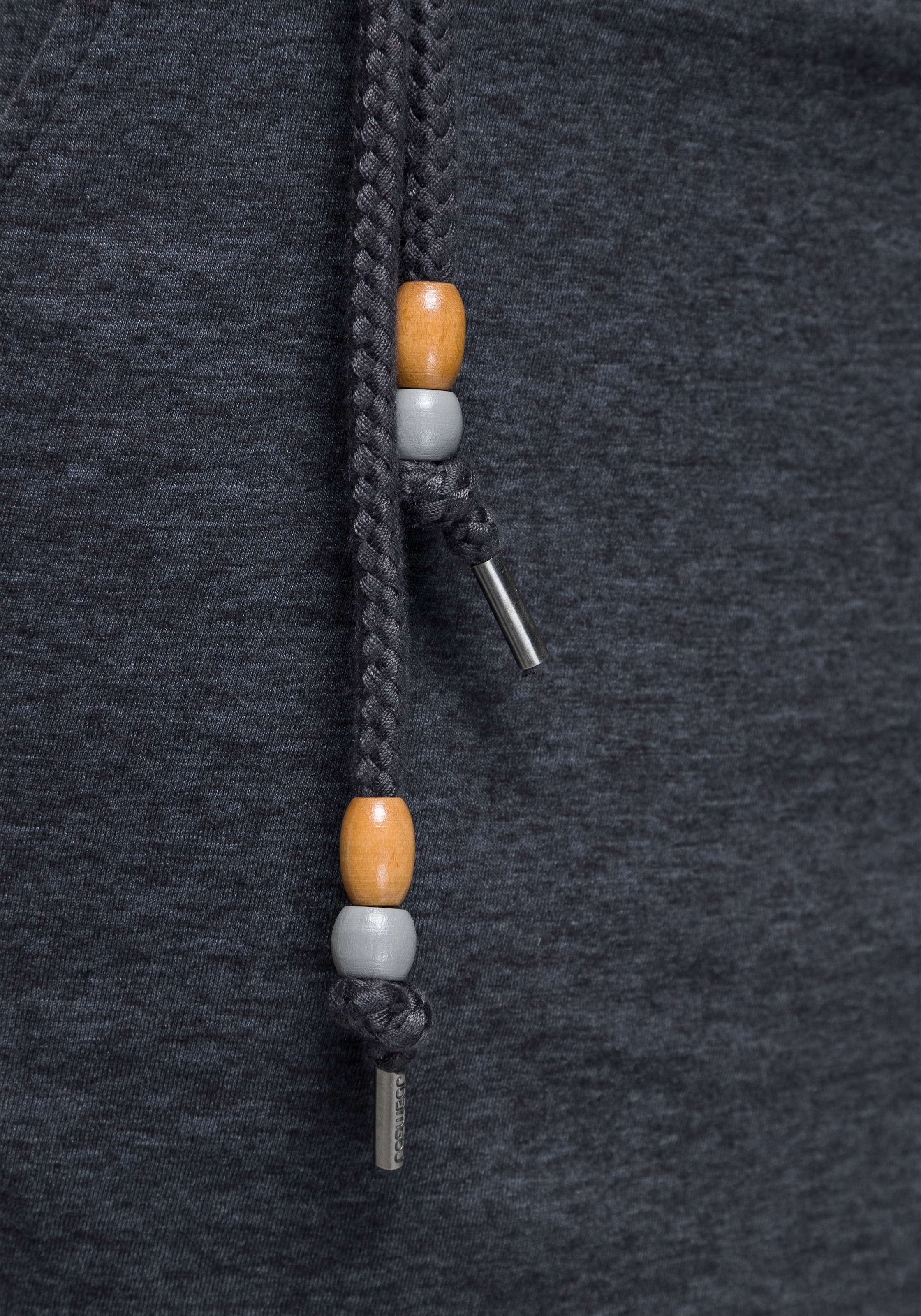 Ragwear Jerseykleid »PENELOPE UNI O« Eingrifftaschen mit Kordelzug und kontrastfarbigem Zierperlen-Besatz