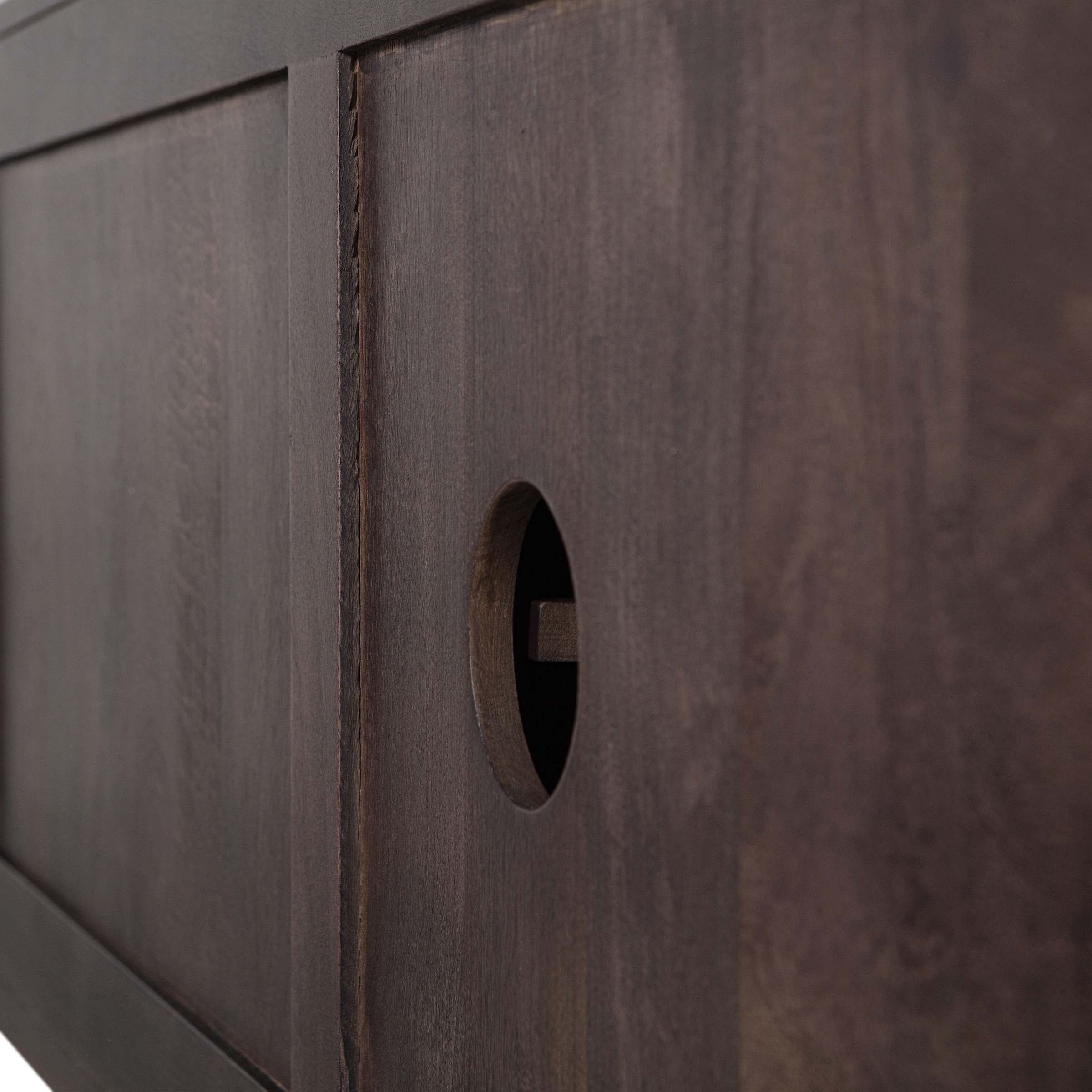 WOOOD Sideboard »Draw mit Massivmangoholz und 3D-Türmuster B 180 x T 40 x H 70 cm« 2 Kabelöffnungen, Tragkraft Deckplatte 35 kg, einfach zu montieren