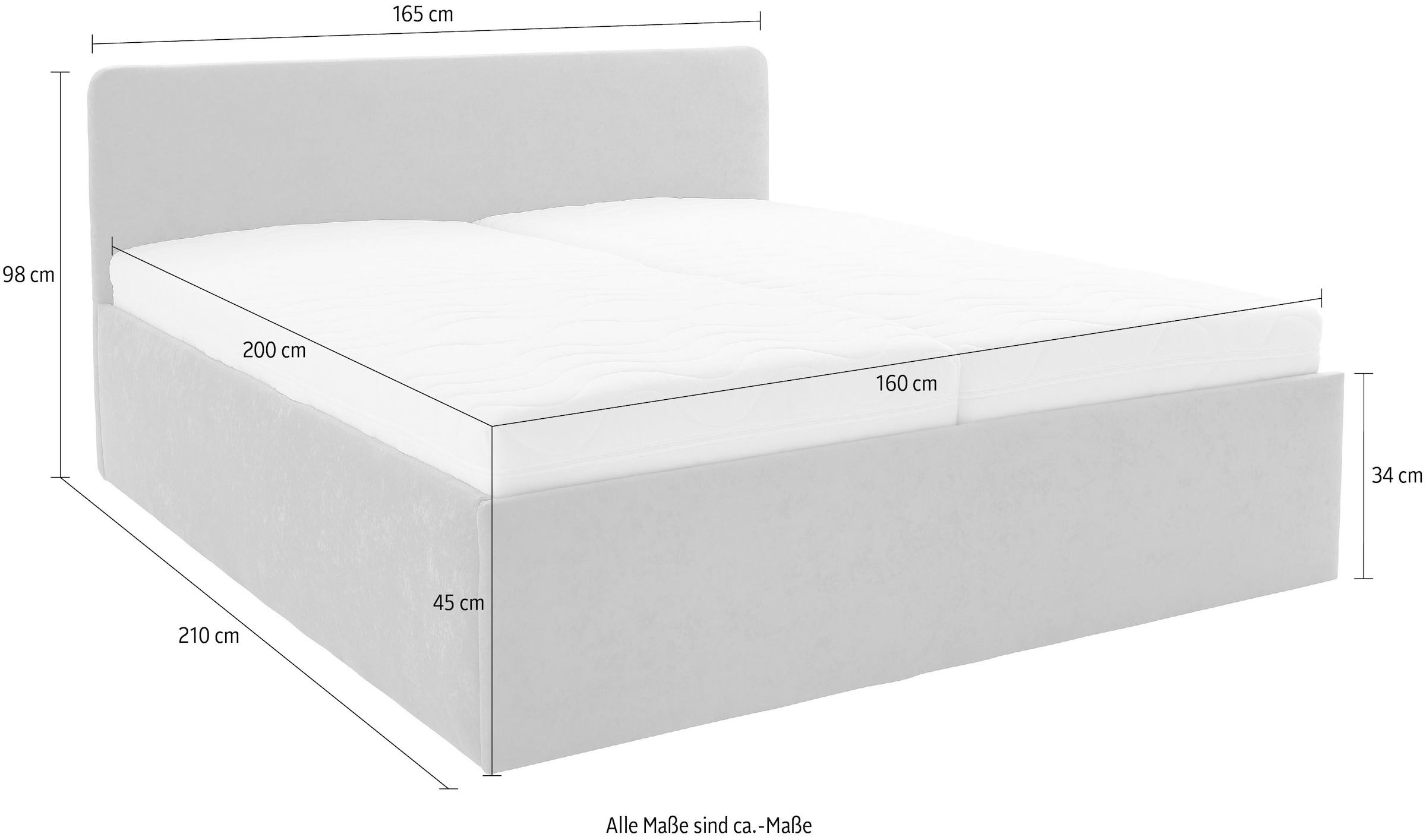 Westfalia Schlafkomfort Polsterbett, inkl. Bettkasten bei Ausführung mit  Matratze günstig kaufen