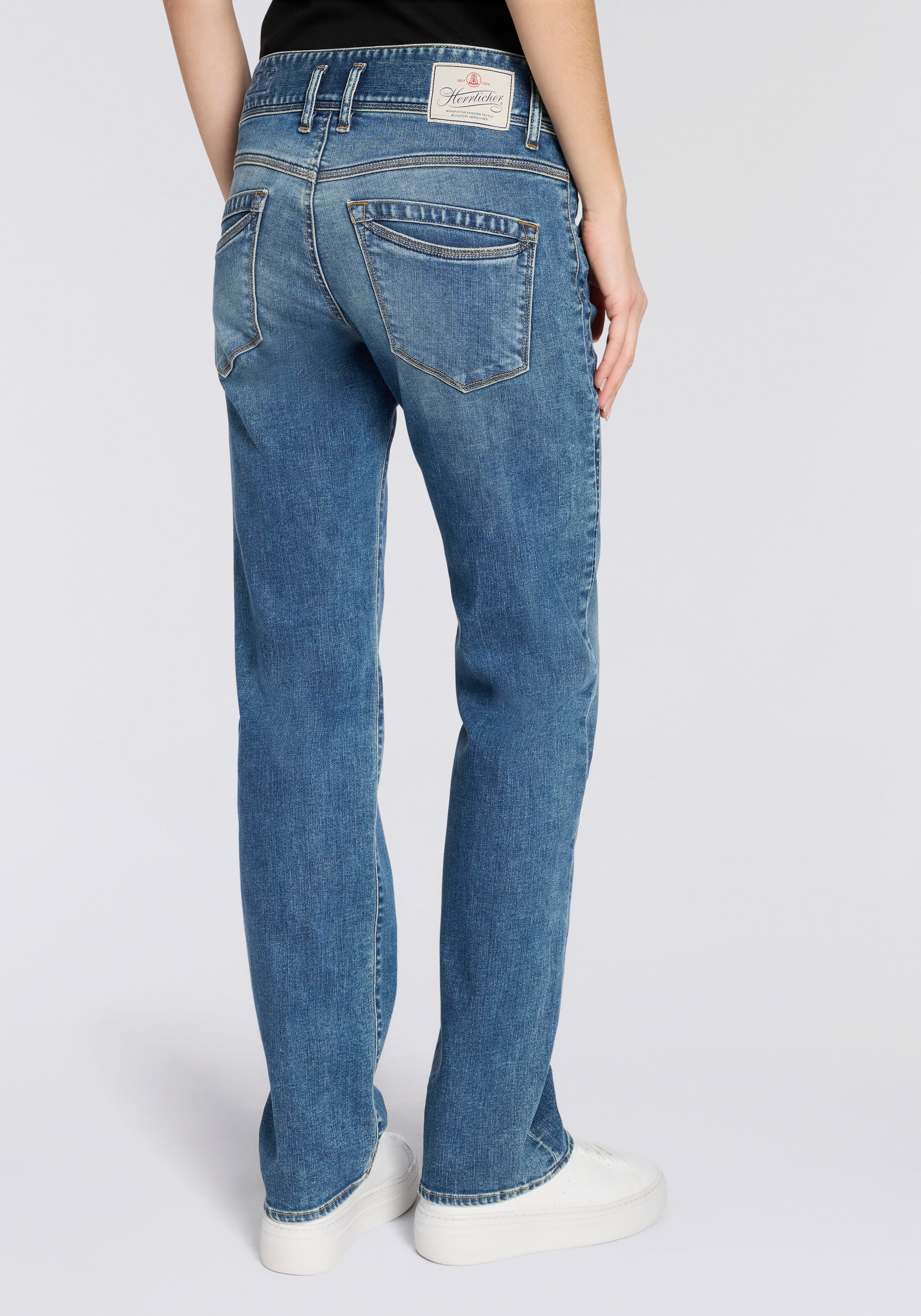 Herrlicher Jeans taille haute »Raya New Straight Denim« im Straight Fit, 3-Knopf-Verschluss