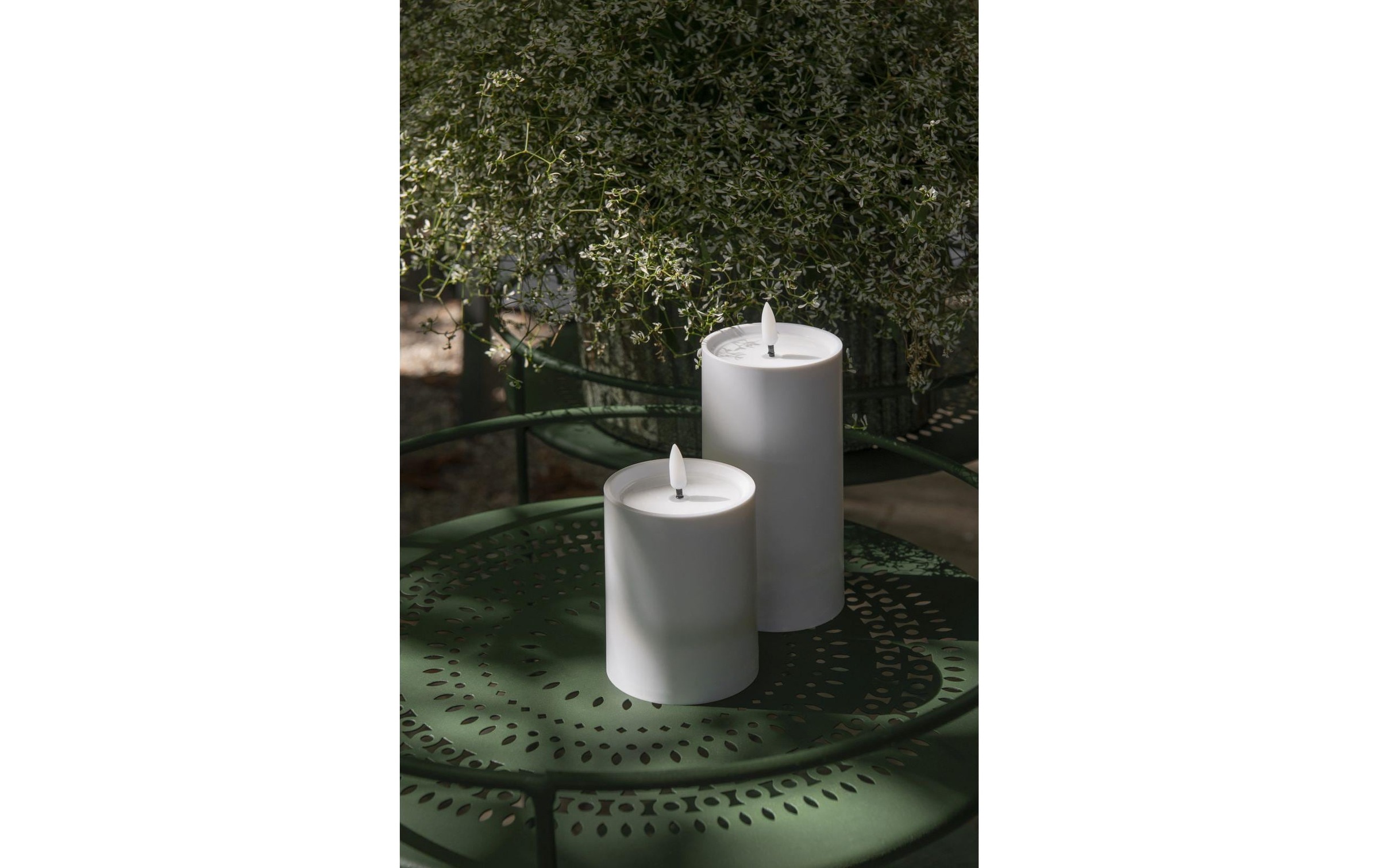 STT LED-Kerze »Set 2 Stück 10 und 15 cm« Solar-Kerzen-Set für drinnen und draussen