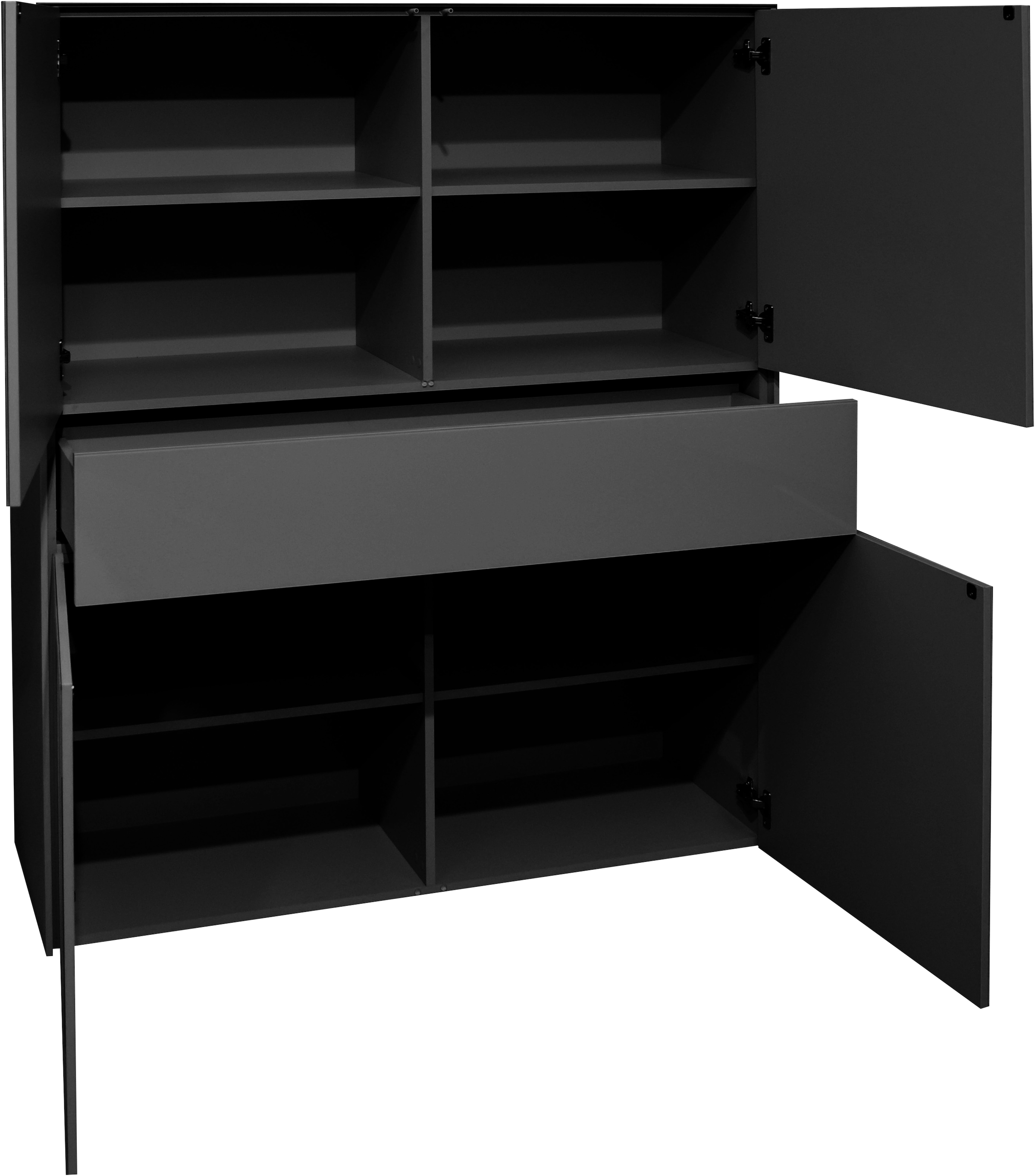 Mäusbacher Highboard »Imola TOPSELLER!«, Mäusbacher Highboard, Breite 121 cm, mit Glasfront und Glasoberplatte