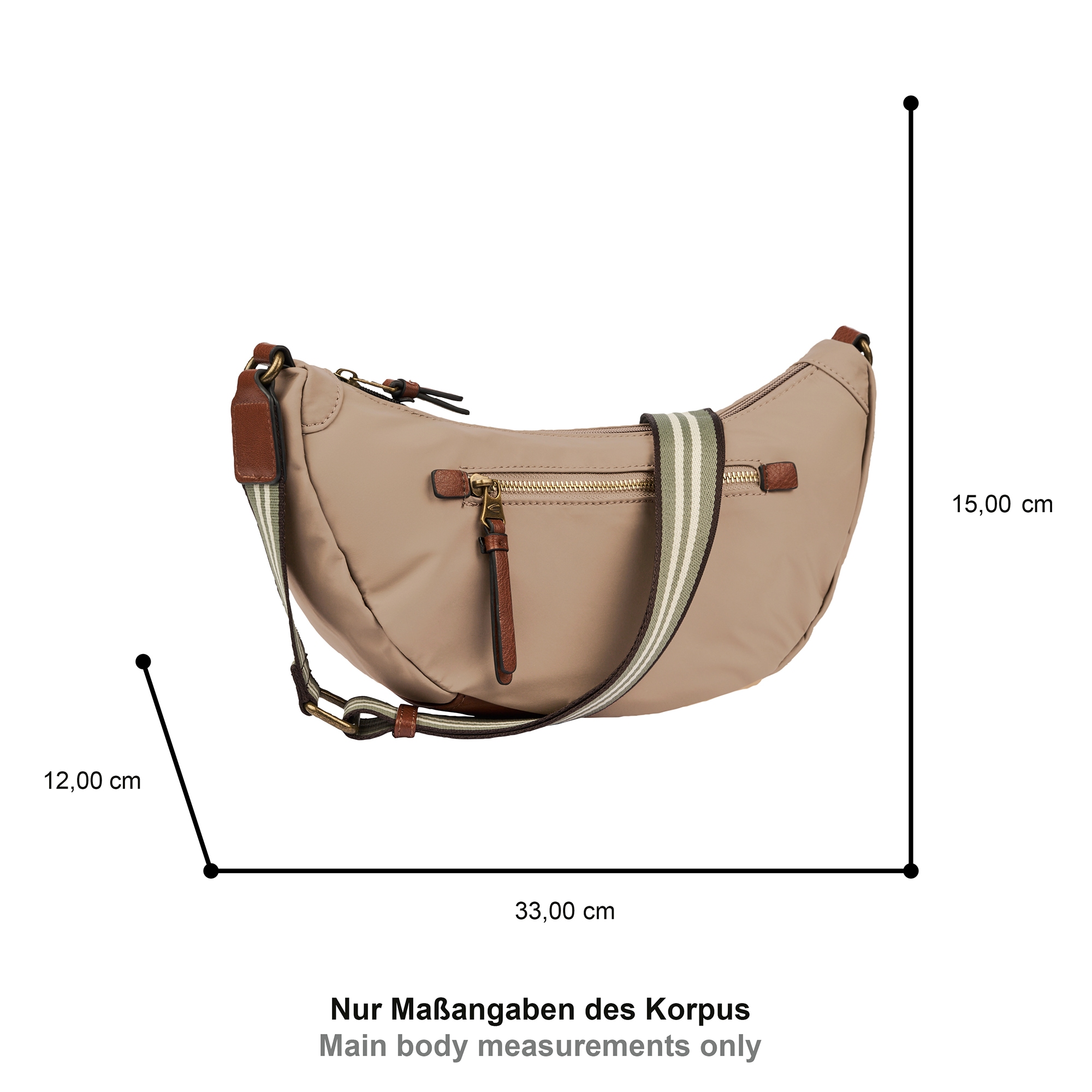 camel active Sac à main »Bari« aus hochwertigem matten Nylon mit gestreiftem Gewebeband