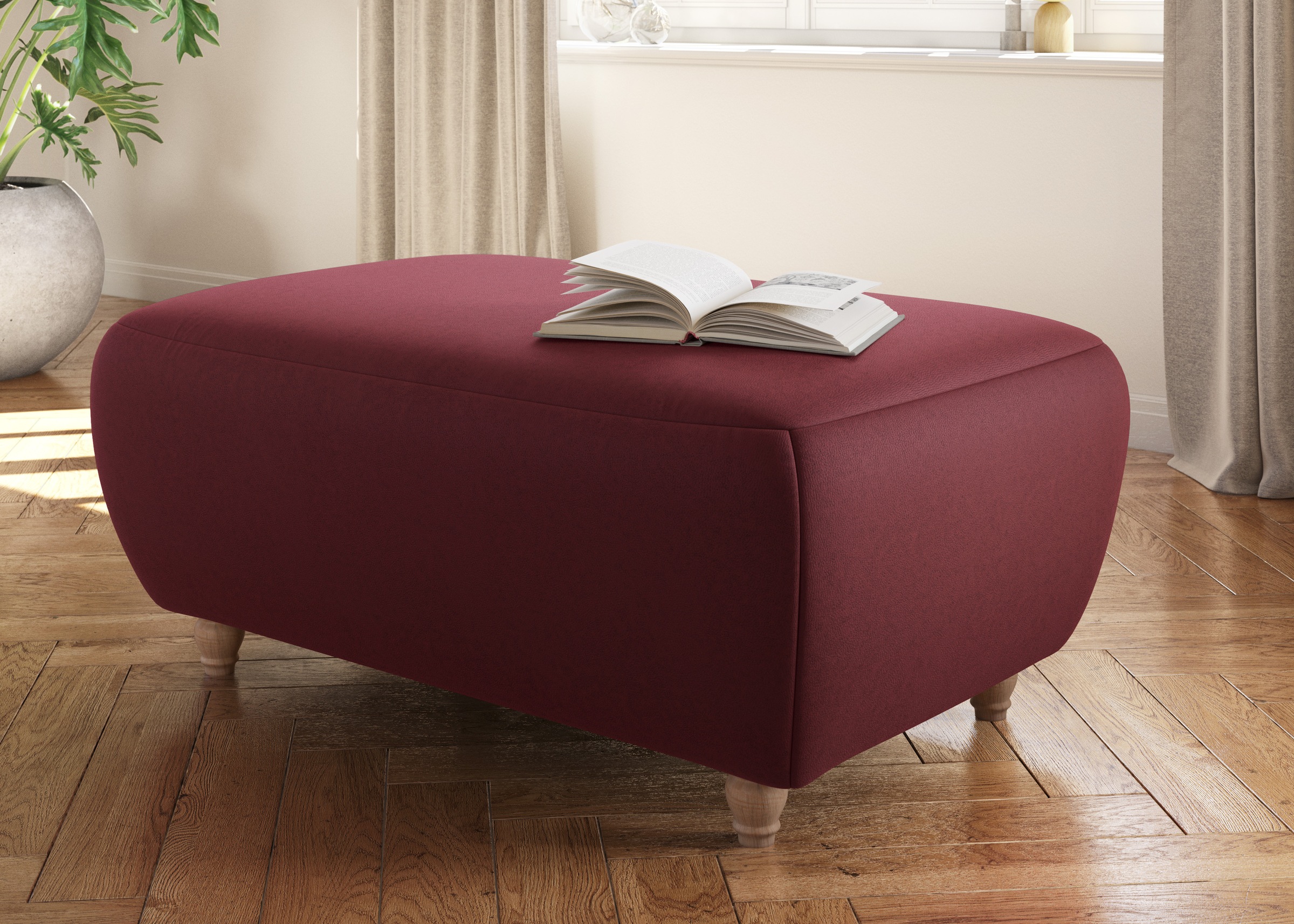 Image of DELAVITA Polsterhocker »Bostone«, (1 St.), in 4 Bezugsqualitäten, auch in NaturLEDER bei Ackermann Versand Schweiz