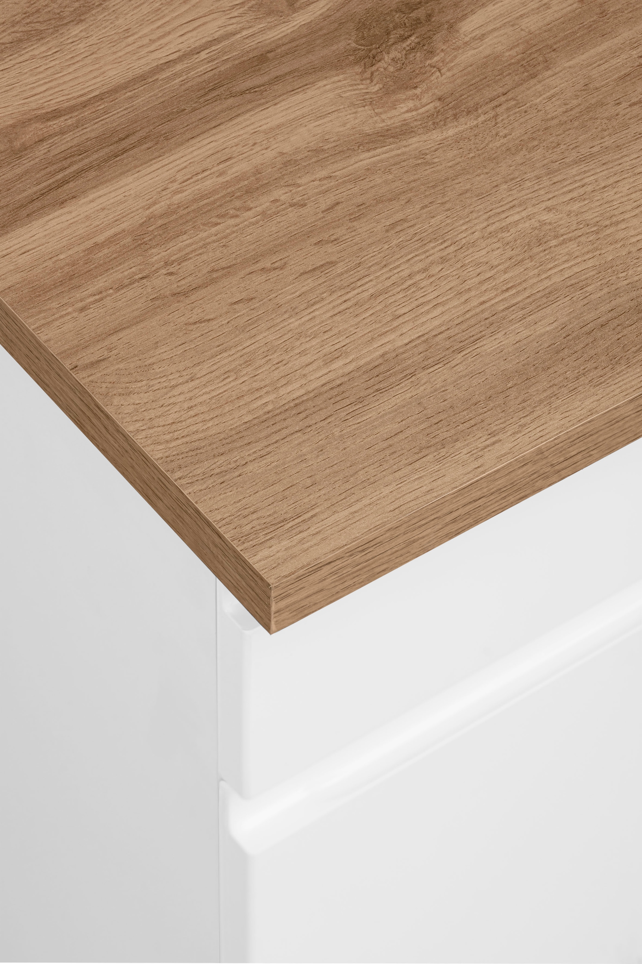 KOCHSTATION Küchenzeile »KS-Virginia,neu in verbesserter Ausführung« Arbeitsplatte 38 mm stark, Stauraum, Softclose,  Breite 330 cm, Soft-Close, ohne E-Geräte