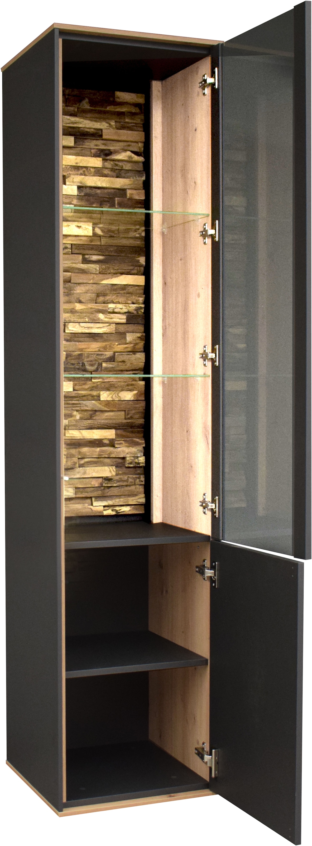 Mäusbacher Standvitrine »Faro« Faro Standvitrine: B 43 cm, Holz/Glas-Tür, LED-Licht, Push to open.