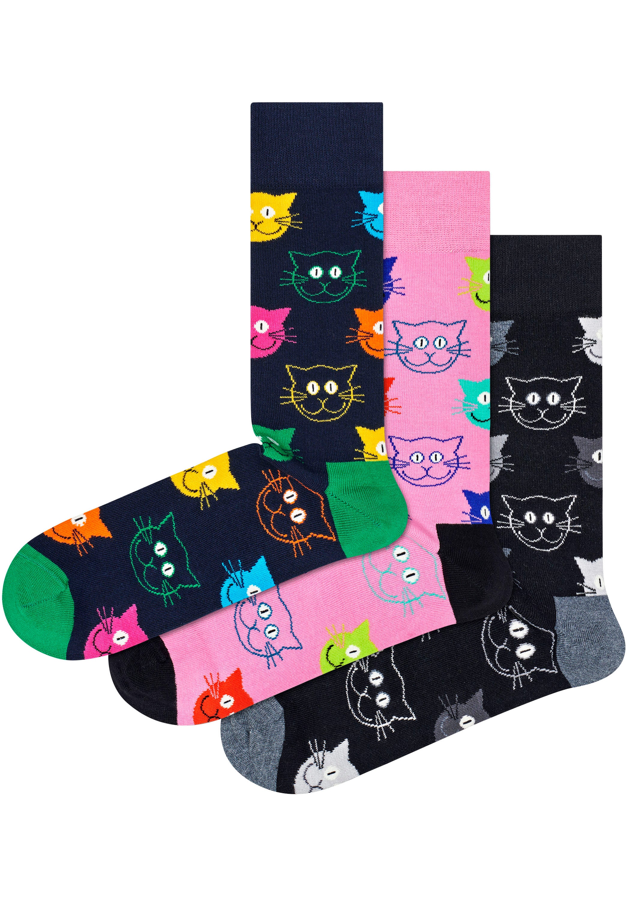 Cat Socks Socks Socken Happy frais Paar), 99. d\'envoi (Packung, Commander - Mixed CHF Set«, Gift dès 3 »3-Pack sans Katzen-Motive