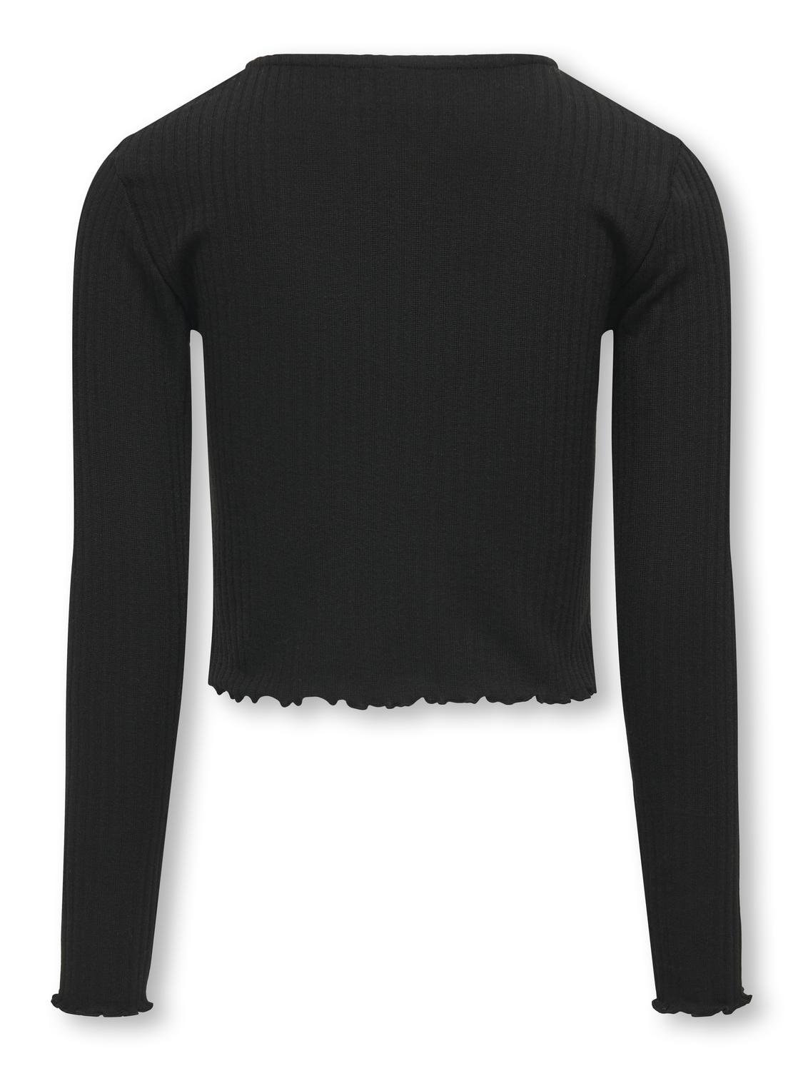 KIDS ONLY Langarmshirt »KOGNELLA L/S O-NECK TOP JRS NOOS«, in kurzer Form und mit süssen Wellenkanten am Saum