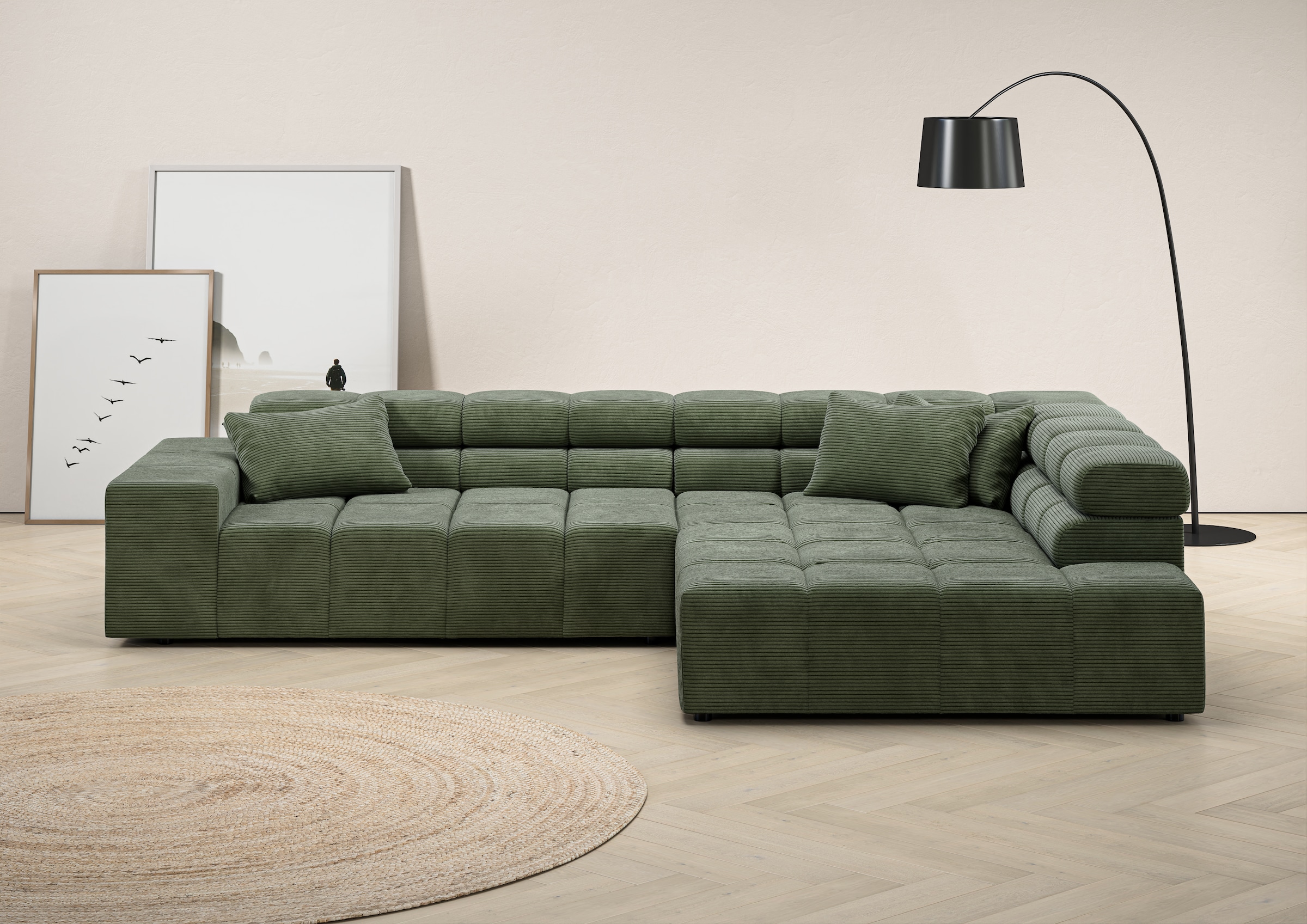 Image of Home affaire Ecksofa "Ancona, Ecksofa, incl. Kopfteilverstellung, Breite 319 cm, L-Form" inkl. motorische Sitztiefenverstellung, auch in Cord + Easy Care