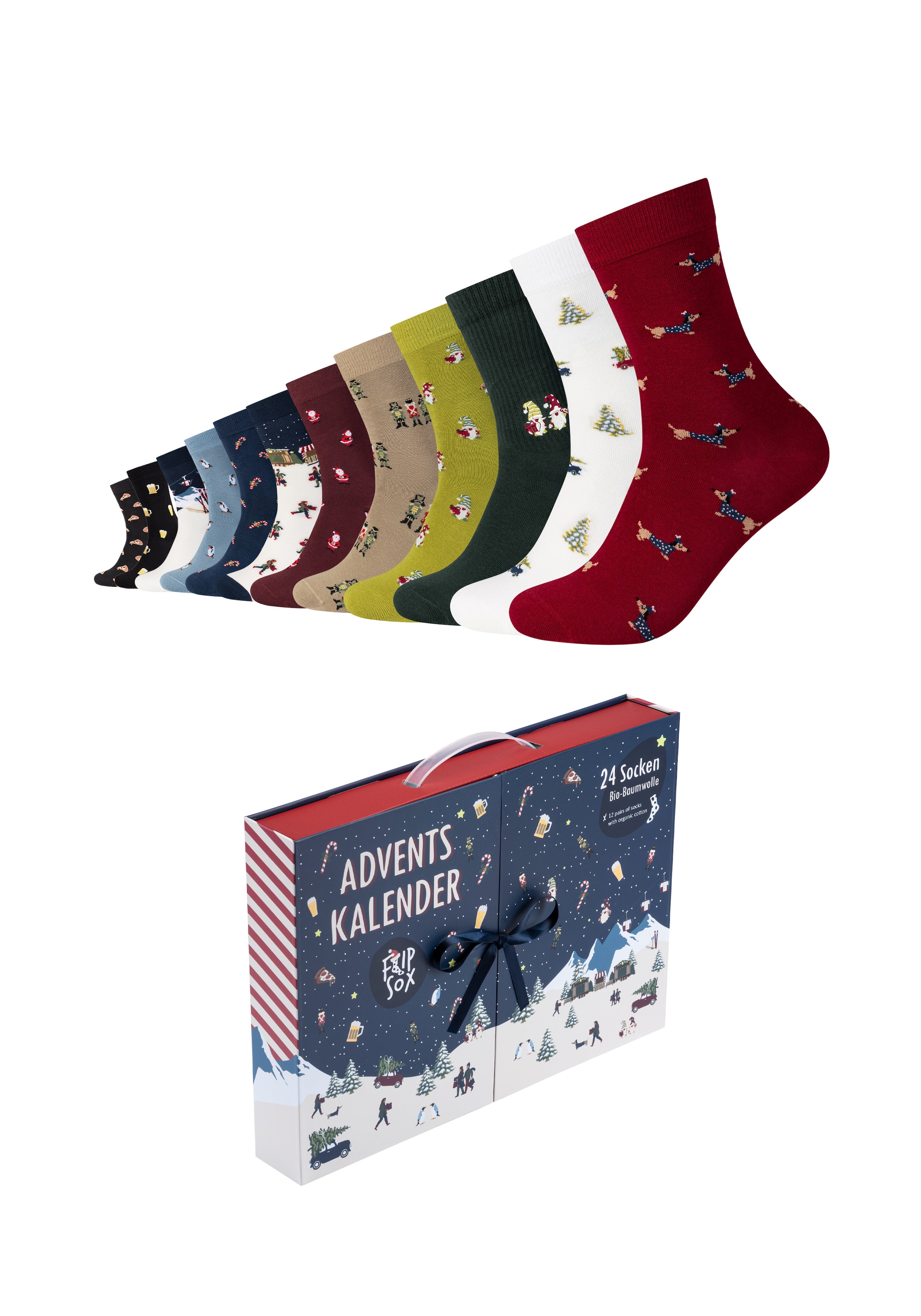 Flip Sox Socken 12 Paar,  mit Motivsocken, aus gekämmter Baumwolle
