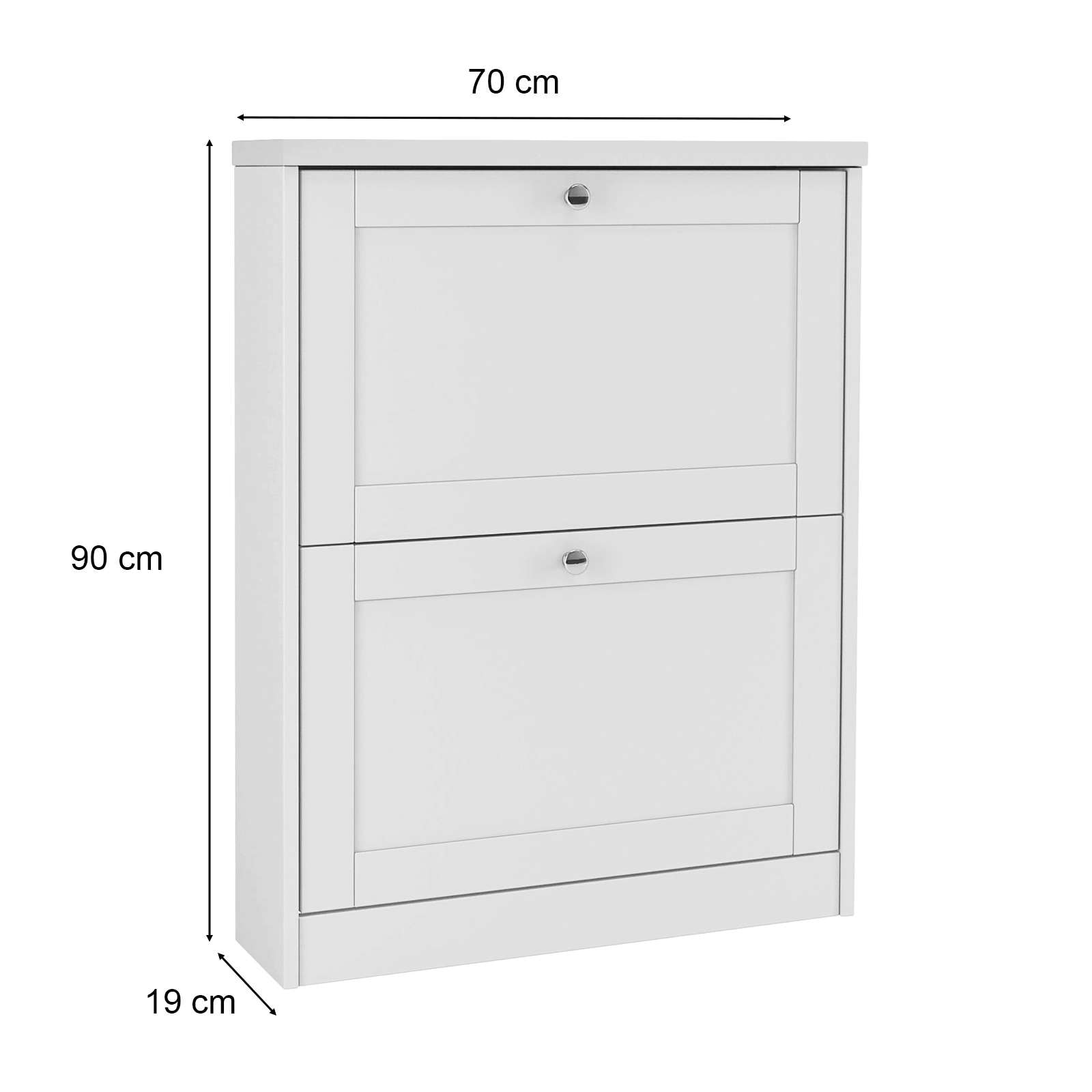 GOODproduct Schuhschrank »Heide« Breite 70 cm, mit 2 Klappen und Facettenfront
