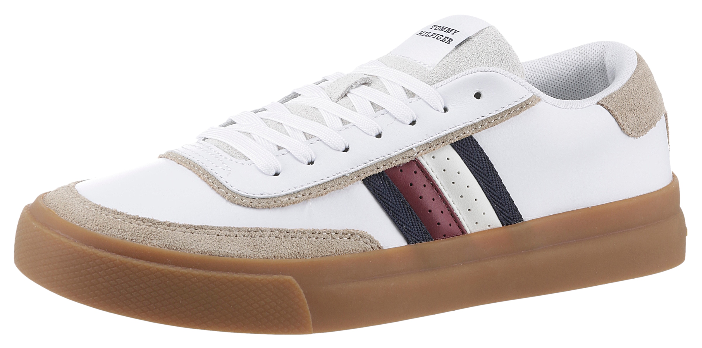 TOMMY HILFIGER Plateausneaker »TH CUPSET 1A2 LTH MIX«, Freizeitschuh, Halbschuh, Schnürschuh mit...