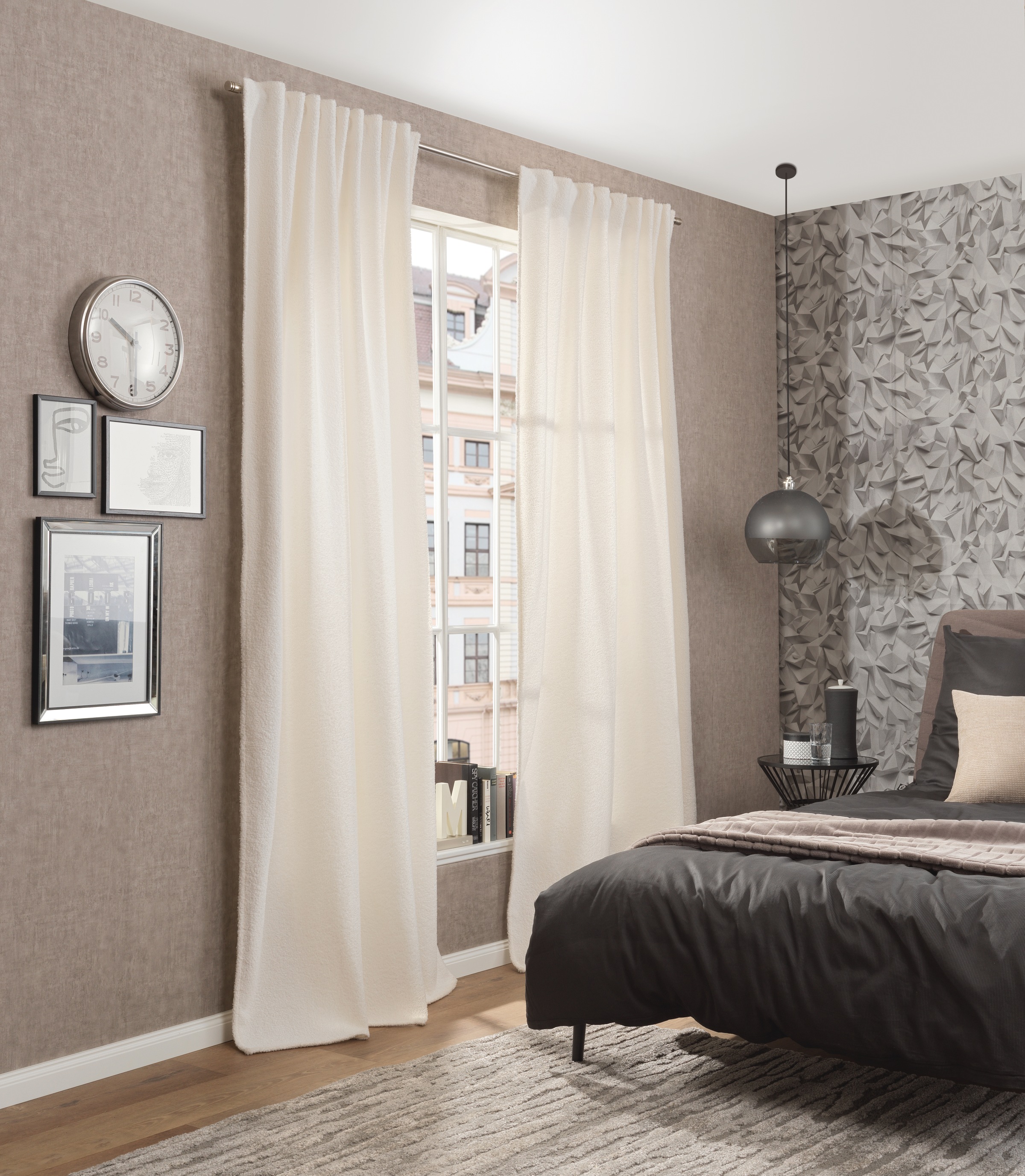 Image of HOME WOHNIDEEN Gardine "TEDDY" Multifunktionsband 1 Stk. tlg. THERMOSCHAL, WOLLOPTIK, UNI