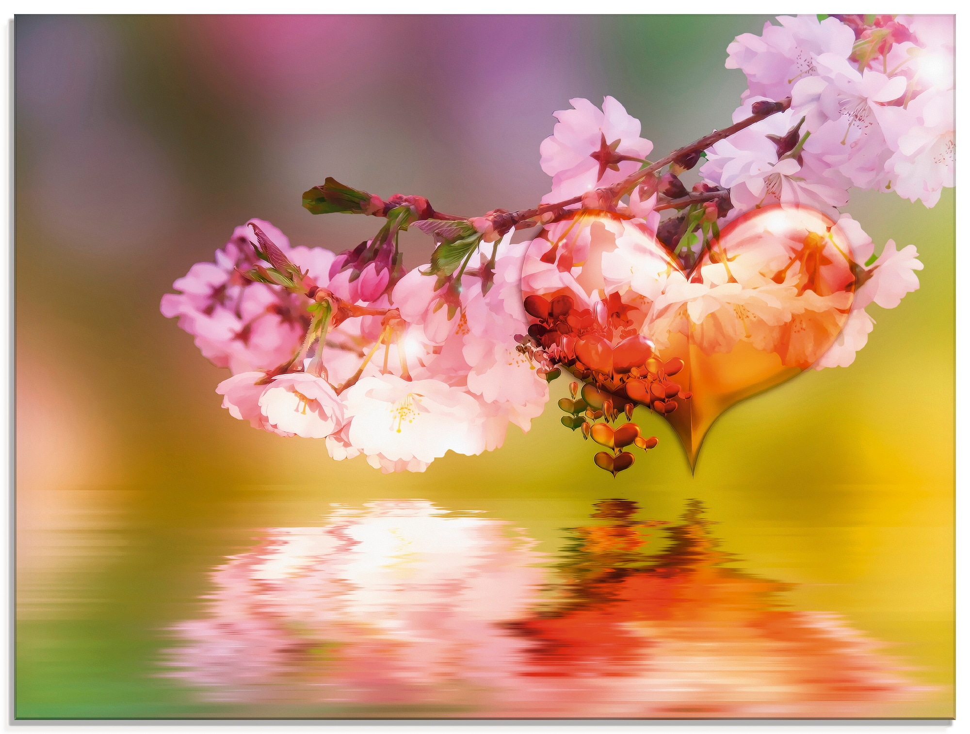 Image of Artland Glasbild "Frühlingsherz" Arrangements 1 Stk. tlg. in verschiedenen Grössen