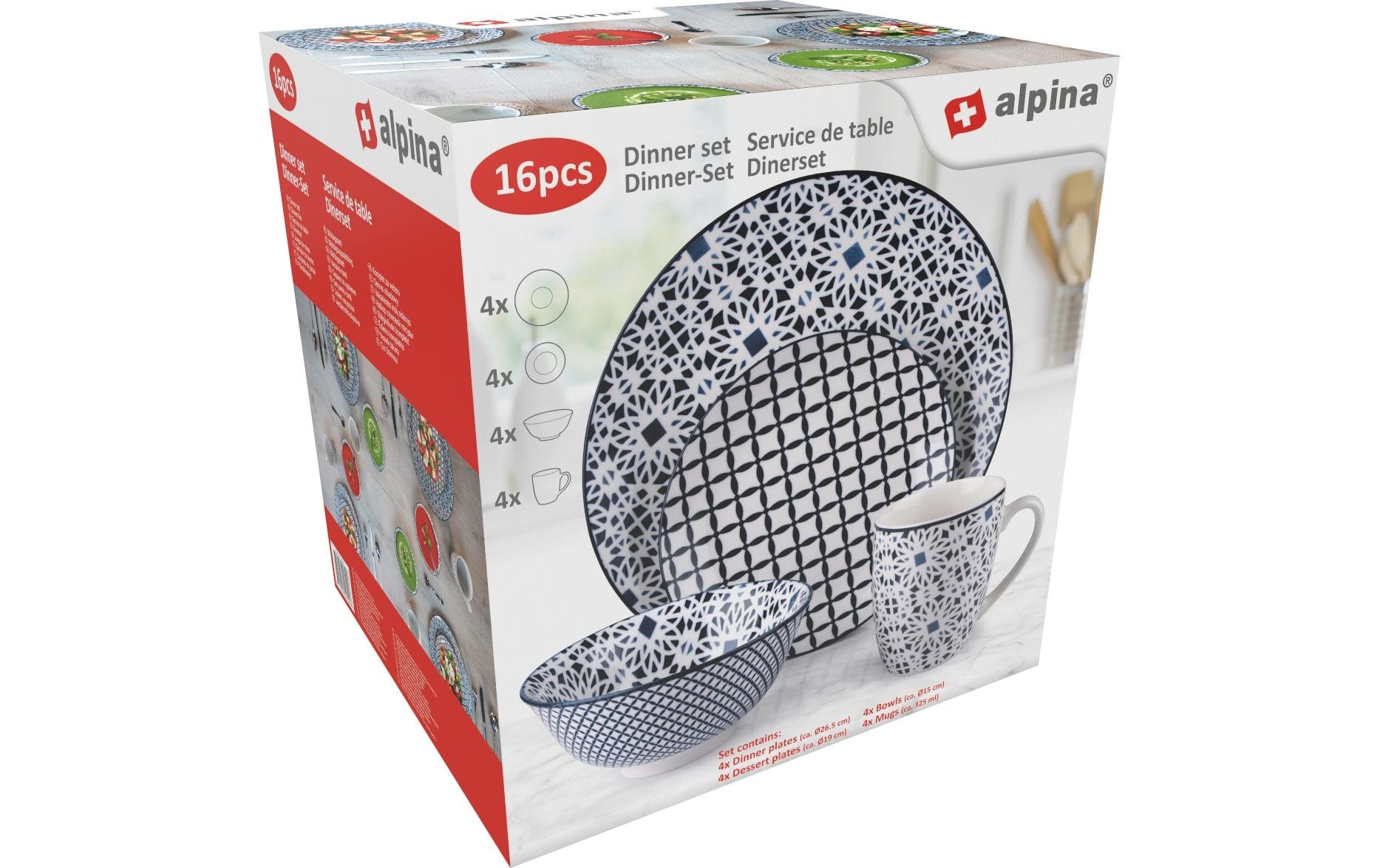   Set de vaisselle »alpina mit Muster 16-teilig«