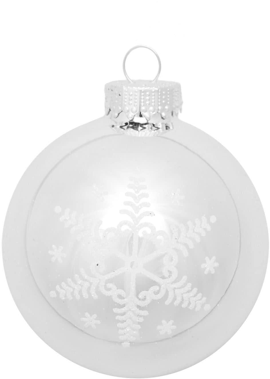 Krebs Glas Lauscha Weihnachtsbaumkugel »Schneeflocke silberfarben« Weihnachtsdeko, Christbaumschmuck, Christbaumkugeln aus Glas