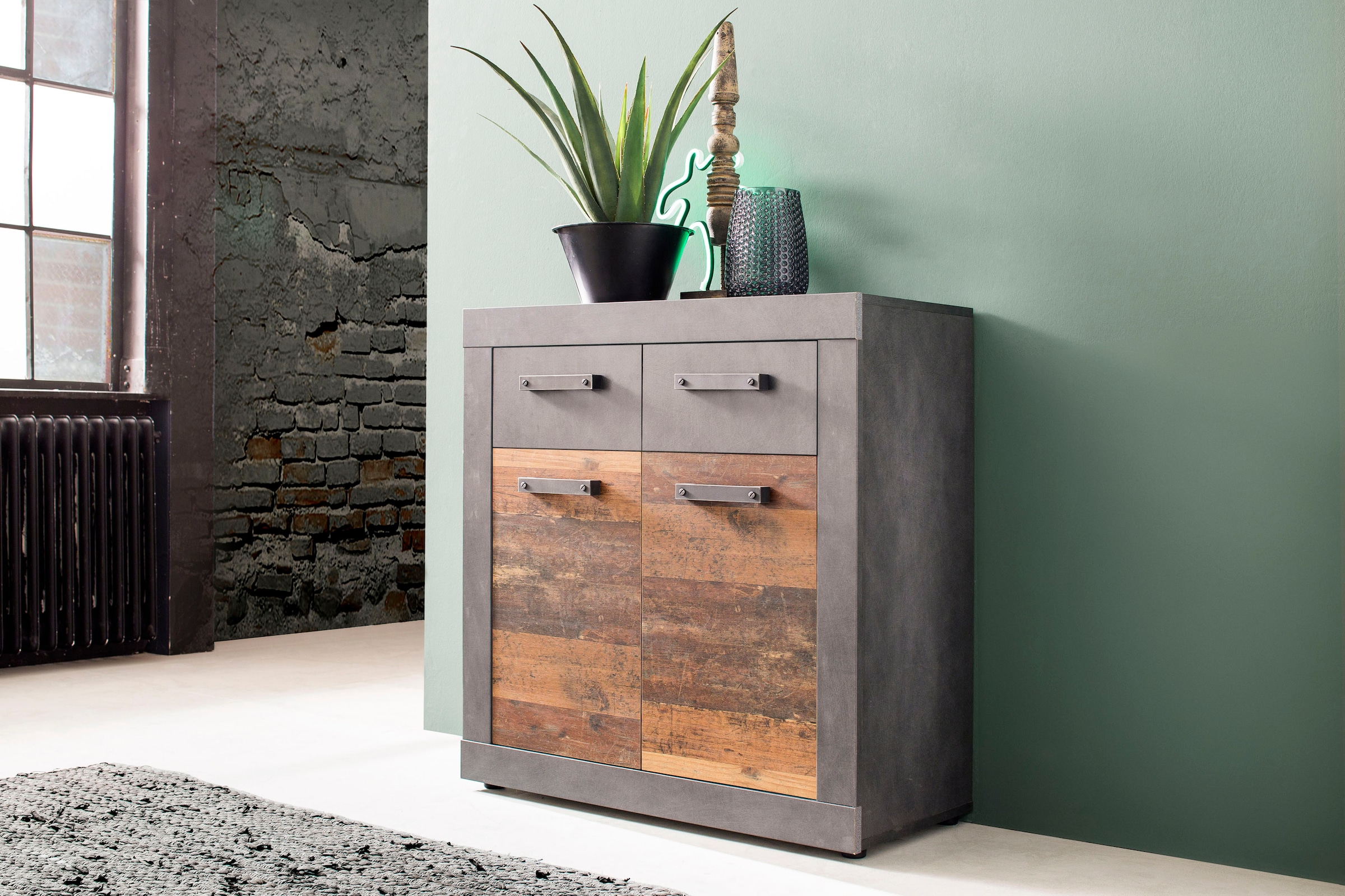 Home affaire Commode »Ilana« Kommode mit 2 Türen & 2 Schubladen - (B/T/H) 82/37/86 cm