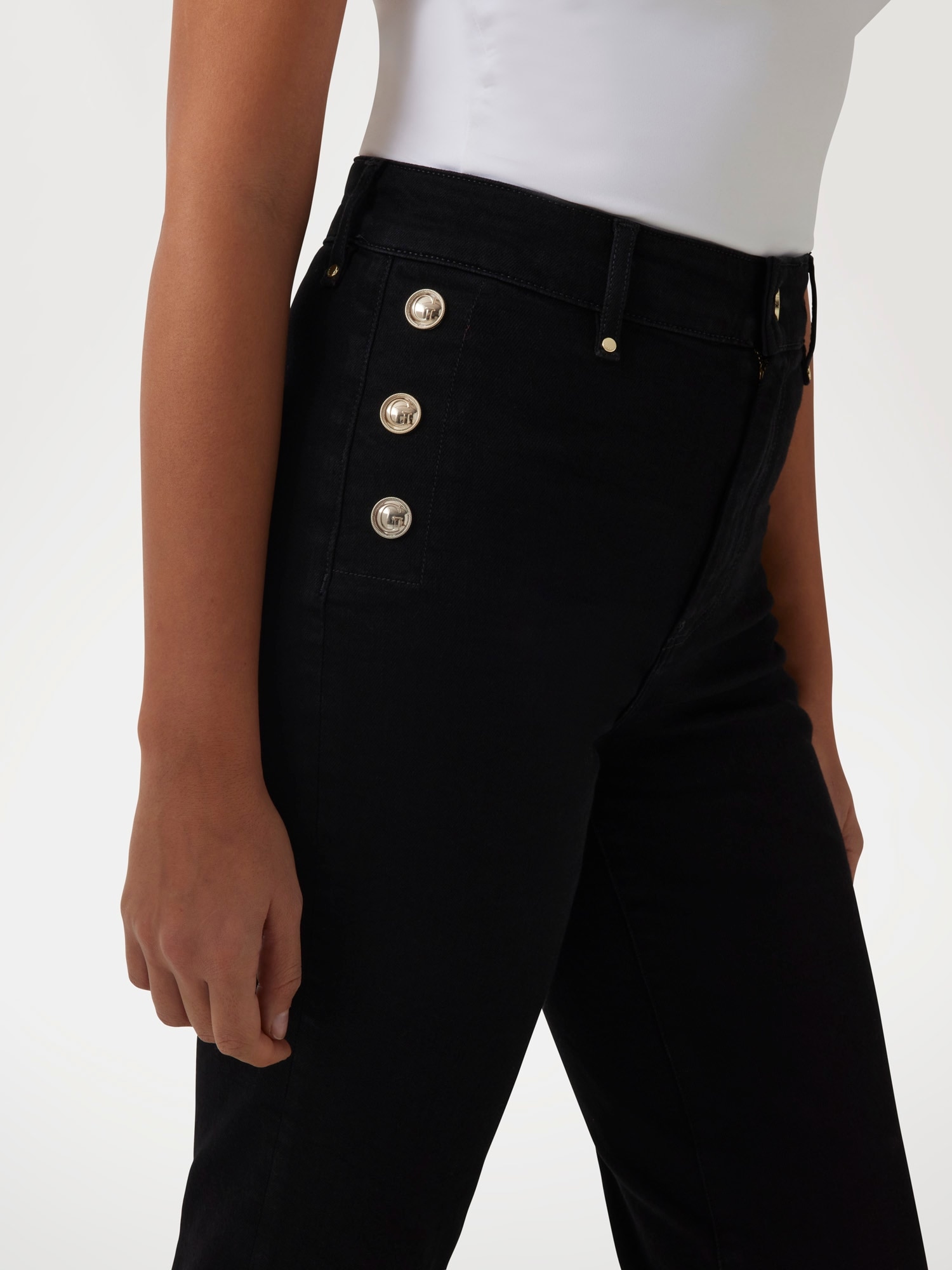 Guess High-waist-Jeans »NEW FAYE PANT« Stretch-Denim mit Knopfleiste