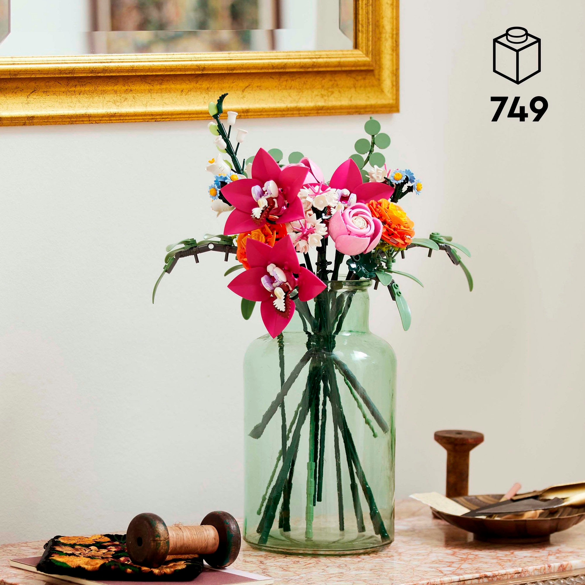 LEGO® Konstruktionsspielsteine »Schöner Rosafarbener Blumenstrauss (10342), LEGO Botanicals« Made in Europe