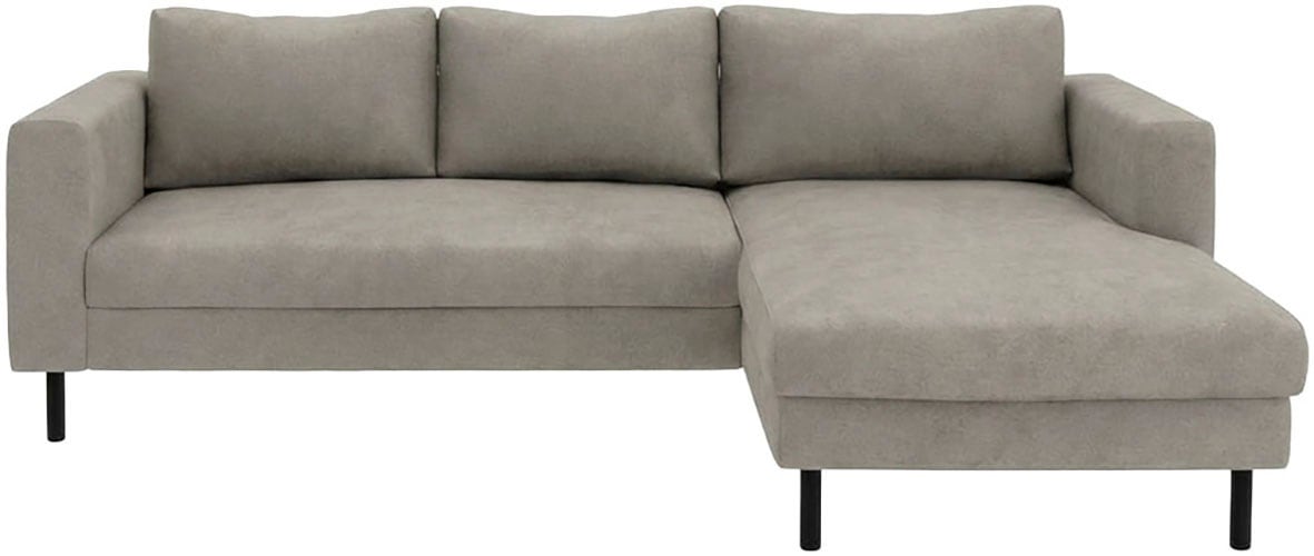 TRENDMANUFAKTUR Canapé d'angle »Amazing II, wahlw. mit Schlaffunktion & Bettkasten, Fuss schwarz« recamière montable des deux côtés, forme en L, en velours côtelé ou structuré, L: 232 cm
