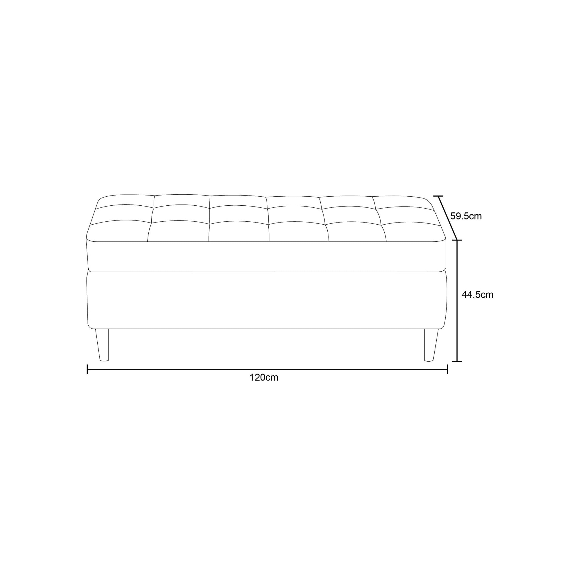 Dorel Home Tabouret »LINDHUS, Breite 120 cm« Knopfsteppung, individuell zu kombinieren, Cord und Chenille-Bezug