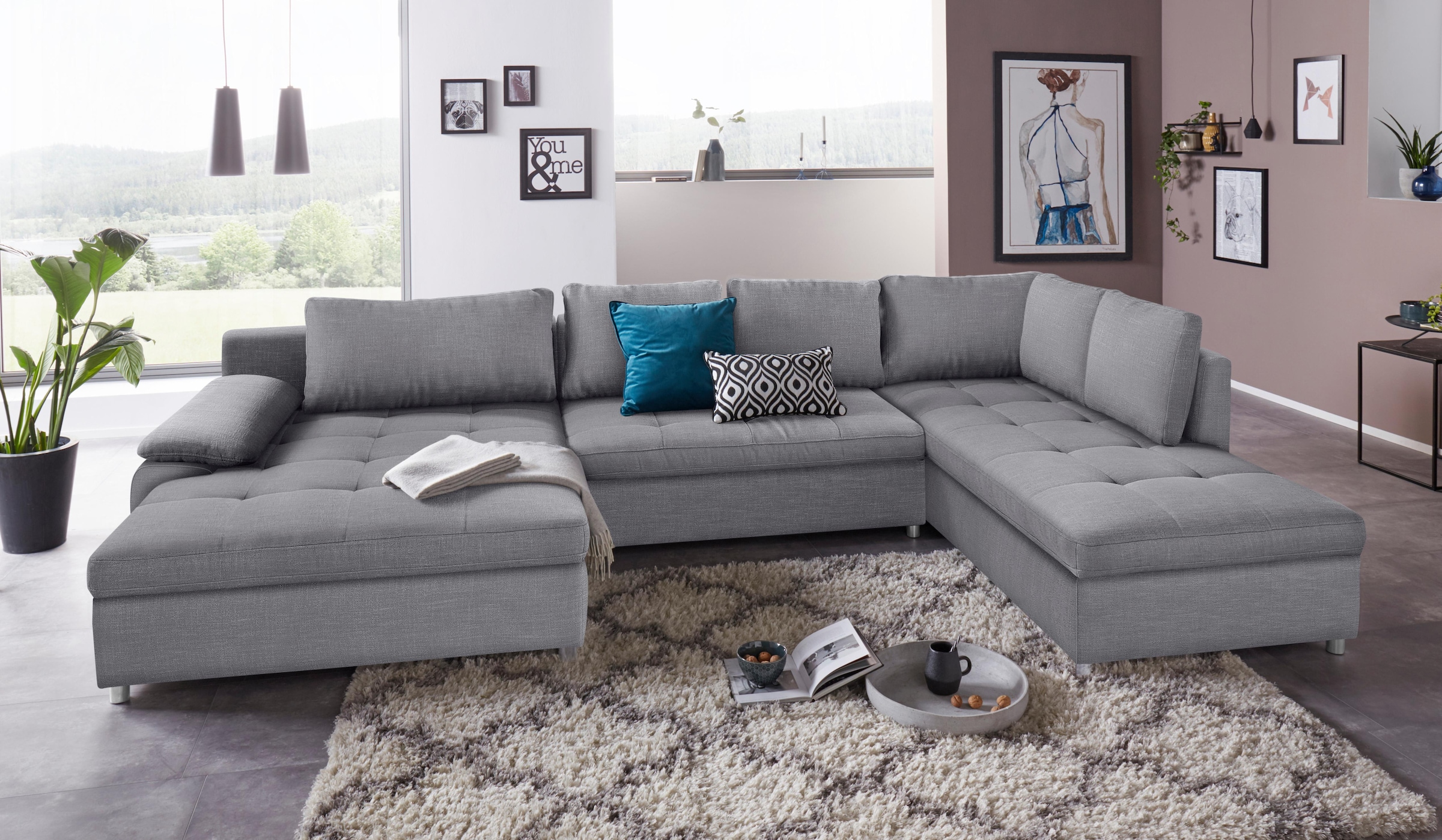 Image of Home affaire Wohnlandschaft "Labene U-Form" wahlweise mit Bettfunktion und Bettkasten