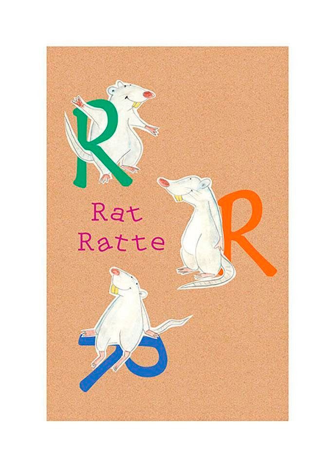 Image of Komar Bild "ABC Animal R" Buchstaben 1 Stk. tlg. Wandbild zur Dekoration - ohne Rahmen