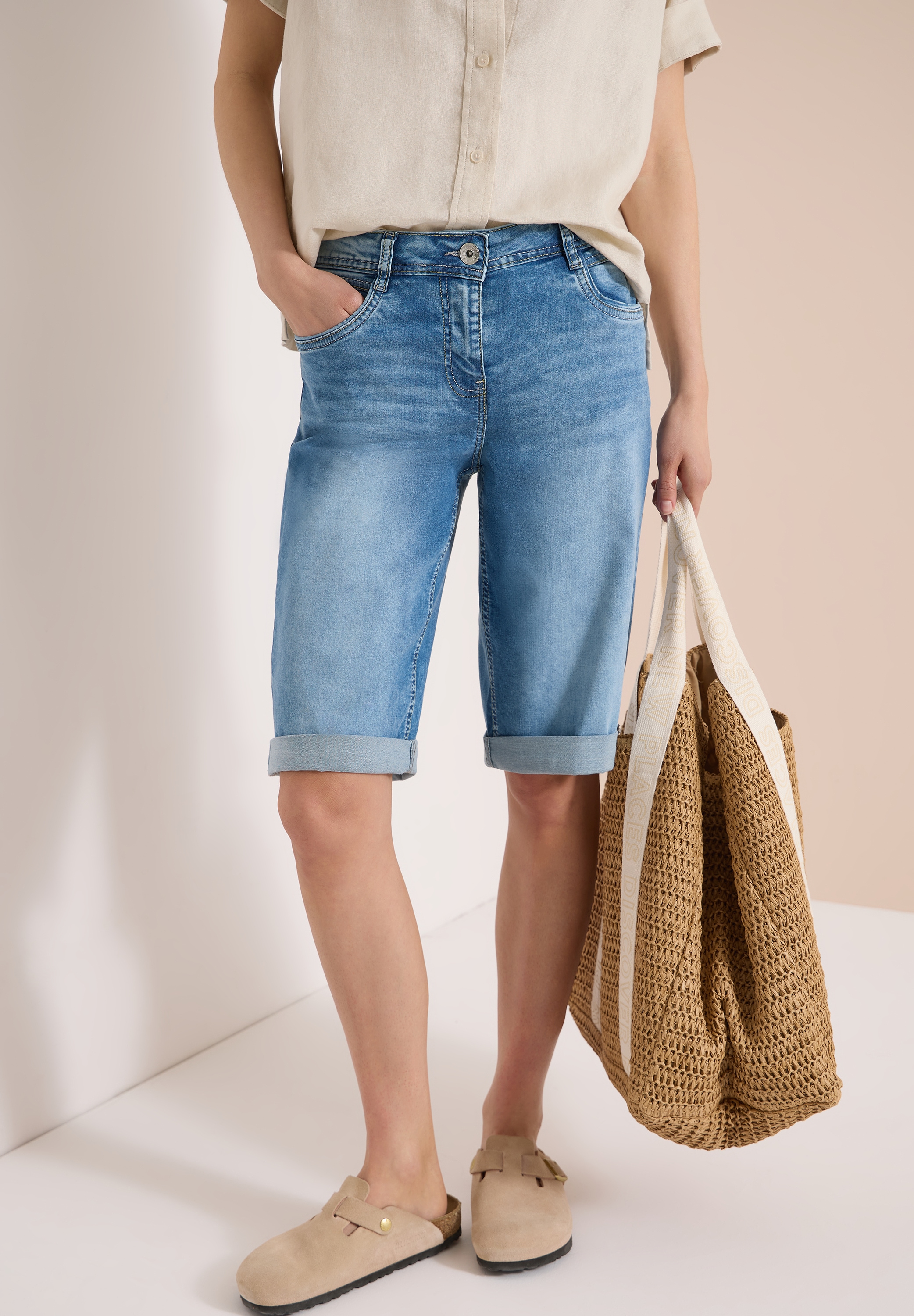Image of Cecil Shorts "Neele" Jeans-Shorts/Loose Fit mit Stretch