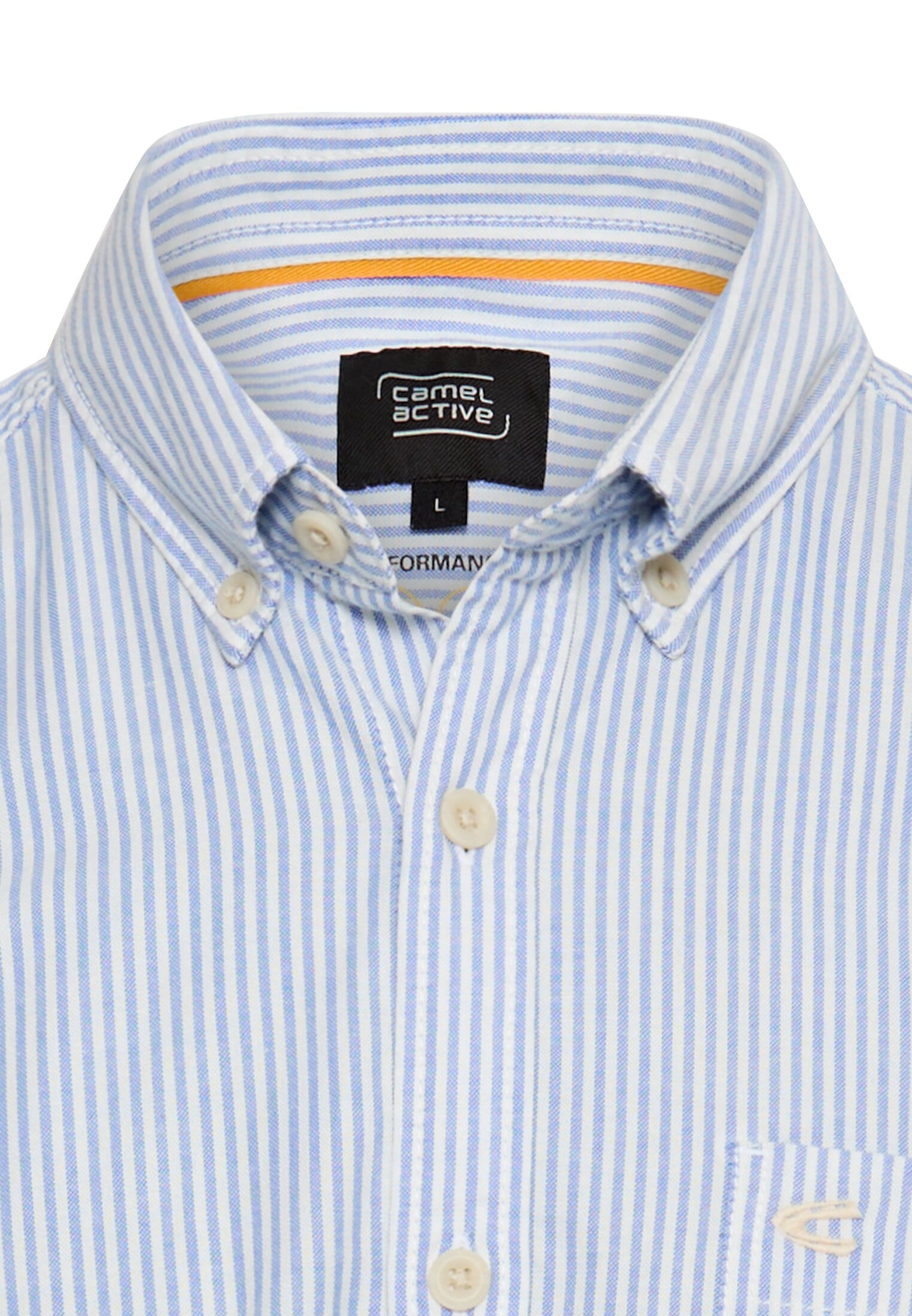 camel active Chemise à rayures Langarm, mit Button-Down-Kragen