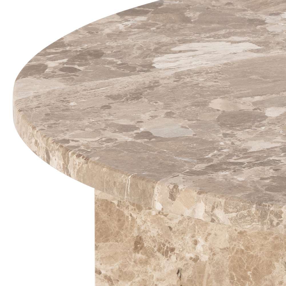 ACTONA GROUP Couchtisch »Vega« Couchtisch, und V-förmig Gestell matt Latte lackiert Marmor, Ø90x42 cm