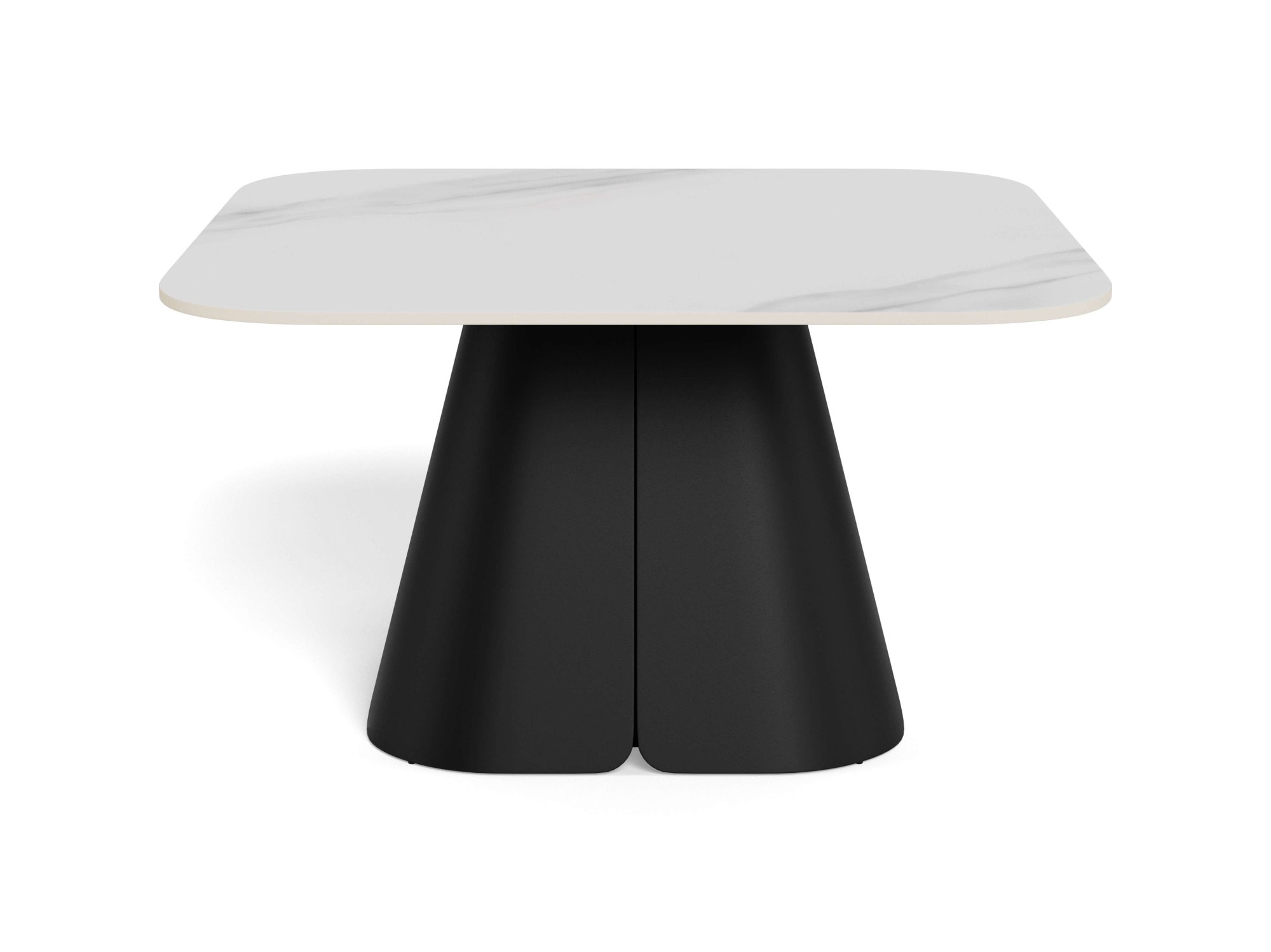 ACTONA GROUP Couchtisch »Salinas, Sofatisch, Tisch, Beistelltisch« B/T/H: 80x80x48 cm,  weisse Keramikplatte, abgerunde Ecken, schwarzer Stahlfuss