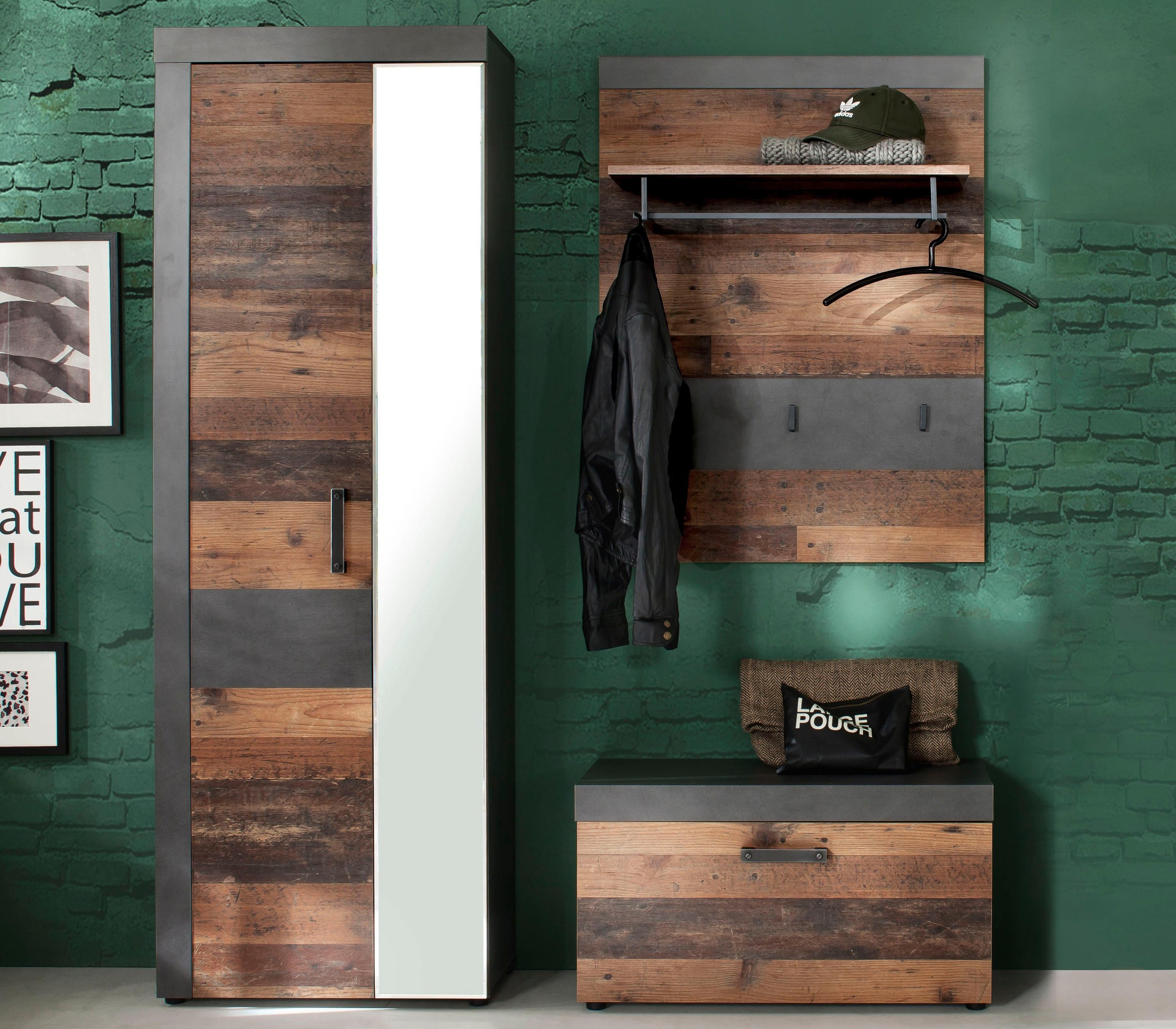 Image of trendteam Garderoben-Set »Indy«, (Set, 3 St.), moderner Industrial Style bei Ackermann Versand Schweiz