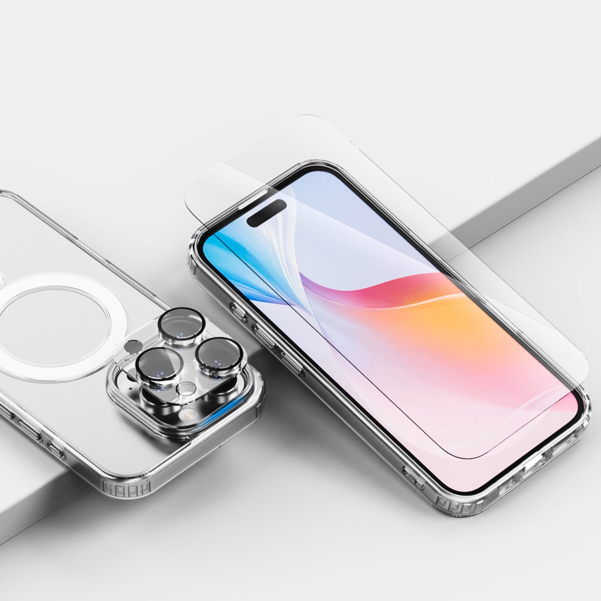 4smarts Handyhülle »3in1 Premium Starter Set für Apple iPhone 16 Pro«, Backcover, Schutzhülle, Handyschutzhülle, Case, Schutzcase, stossfest