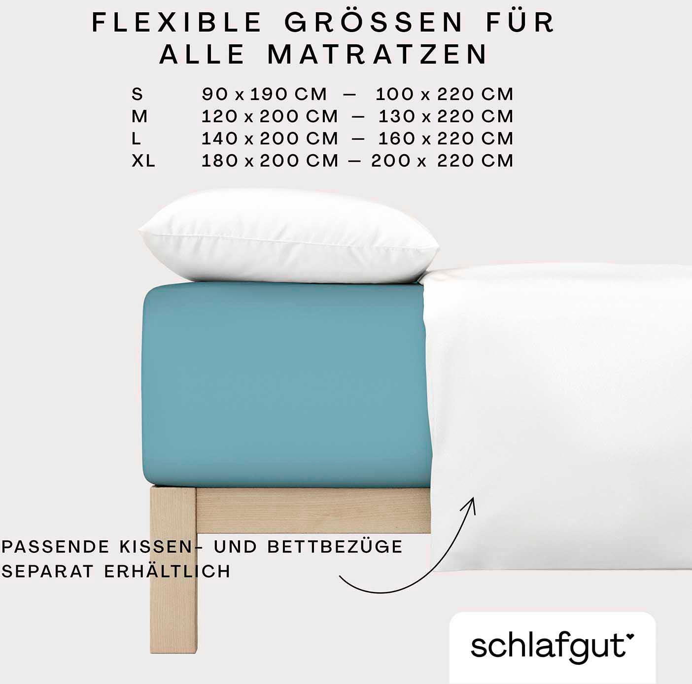 Schlafgut Spannbettlaken »PURE BOXSPRING in Gr. 90x200, 140x200 oder 180x200, für Boxspringbett«, aus Bio-Baumwolle, für Matratzen bis 40 cm Höhe, Bettlaken