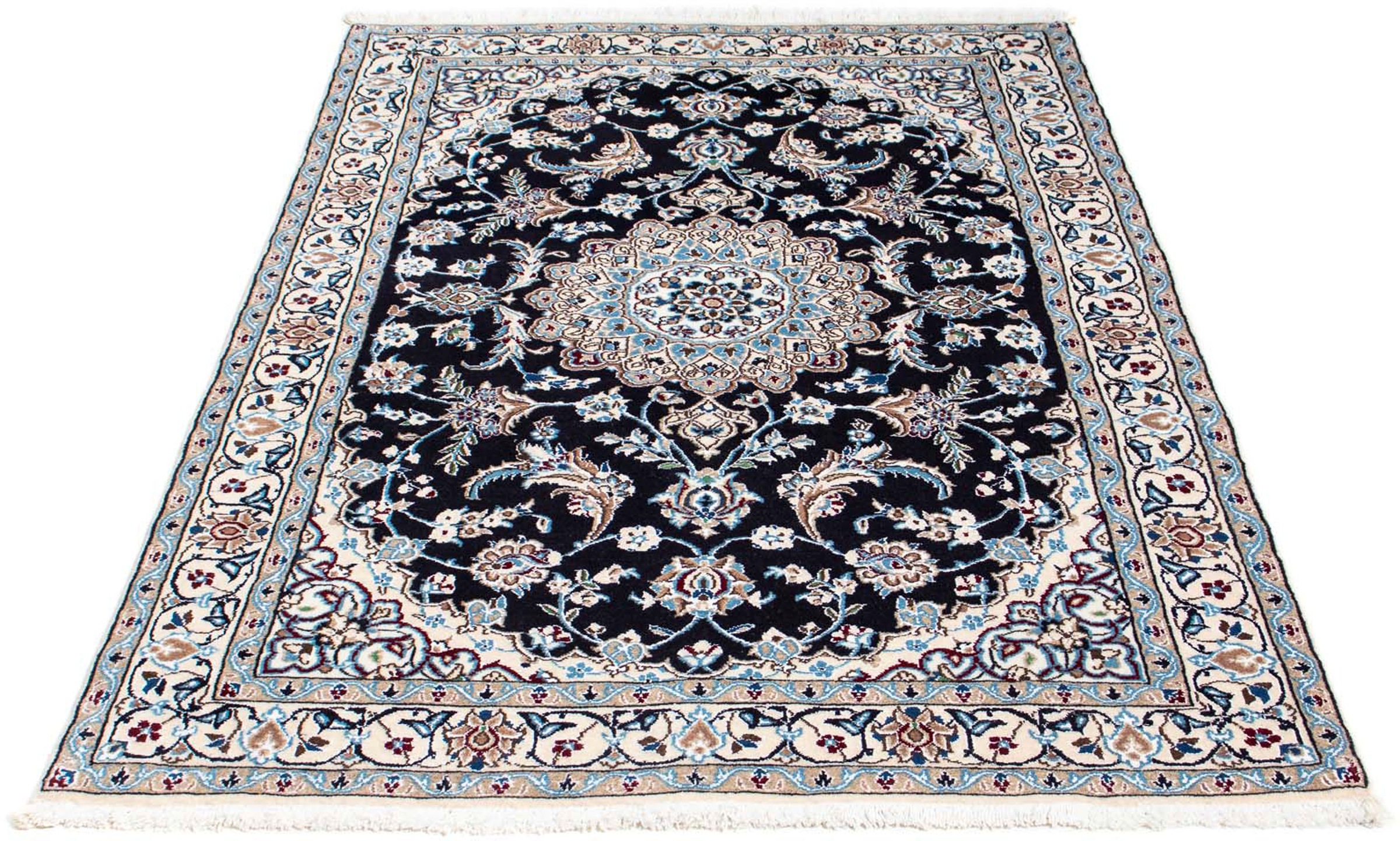 Image of morgenland Orientteppich »Perser - Nain - Royal - 170 x 114 cm - beige«, rechteckig, 10 mm Höhe, Wohnzimmer, Handgeknüpft, Einzelstück mit Zertifikat bei Ackermann Versand Schweiz