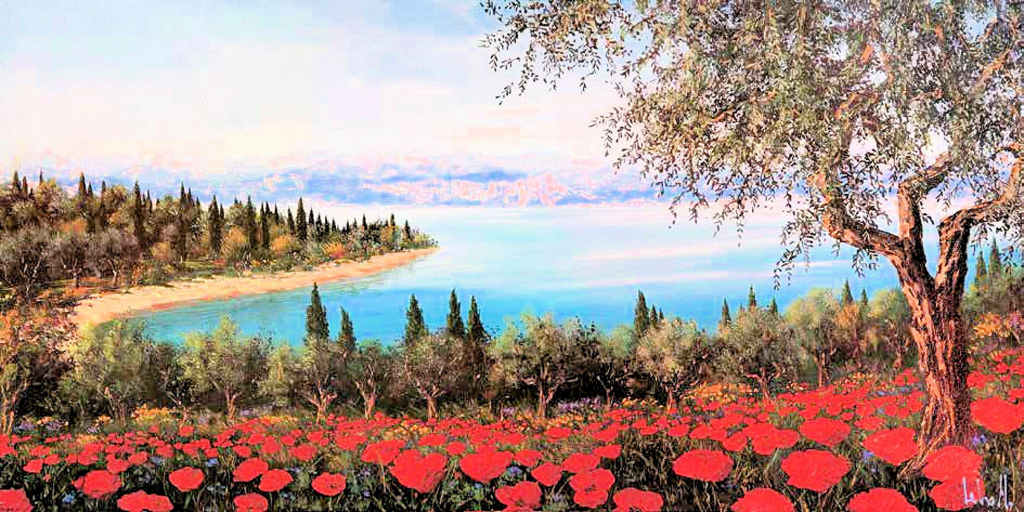 Image of DELAVITA Kunstdruck »TEBO MARZARI / Papaveri sulla baia«, (1 St.) bei Ackermann Versand Schweiz