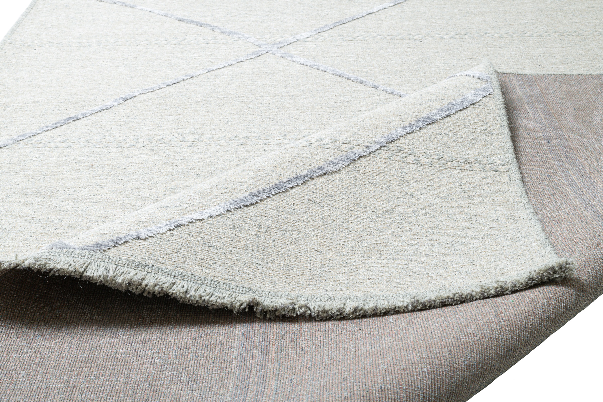 Sansibar Teppich »Braderup« rechteckig 2 mm Höhe Flachgewebe, modernes Scandi Design, Motiv Rauten, mit Fransen