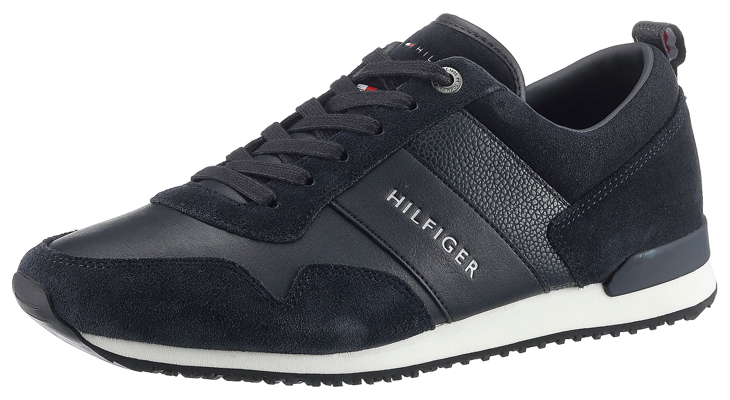 Image of Tommy Hilfiger Sneaker "ICONIC LEATHER SUEDE MIX RUNNER", Freizeitschuh, Halbschuh, Schnürschuh im Materialmix