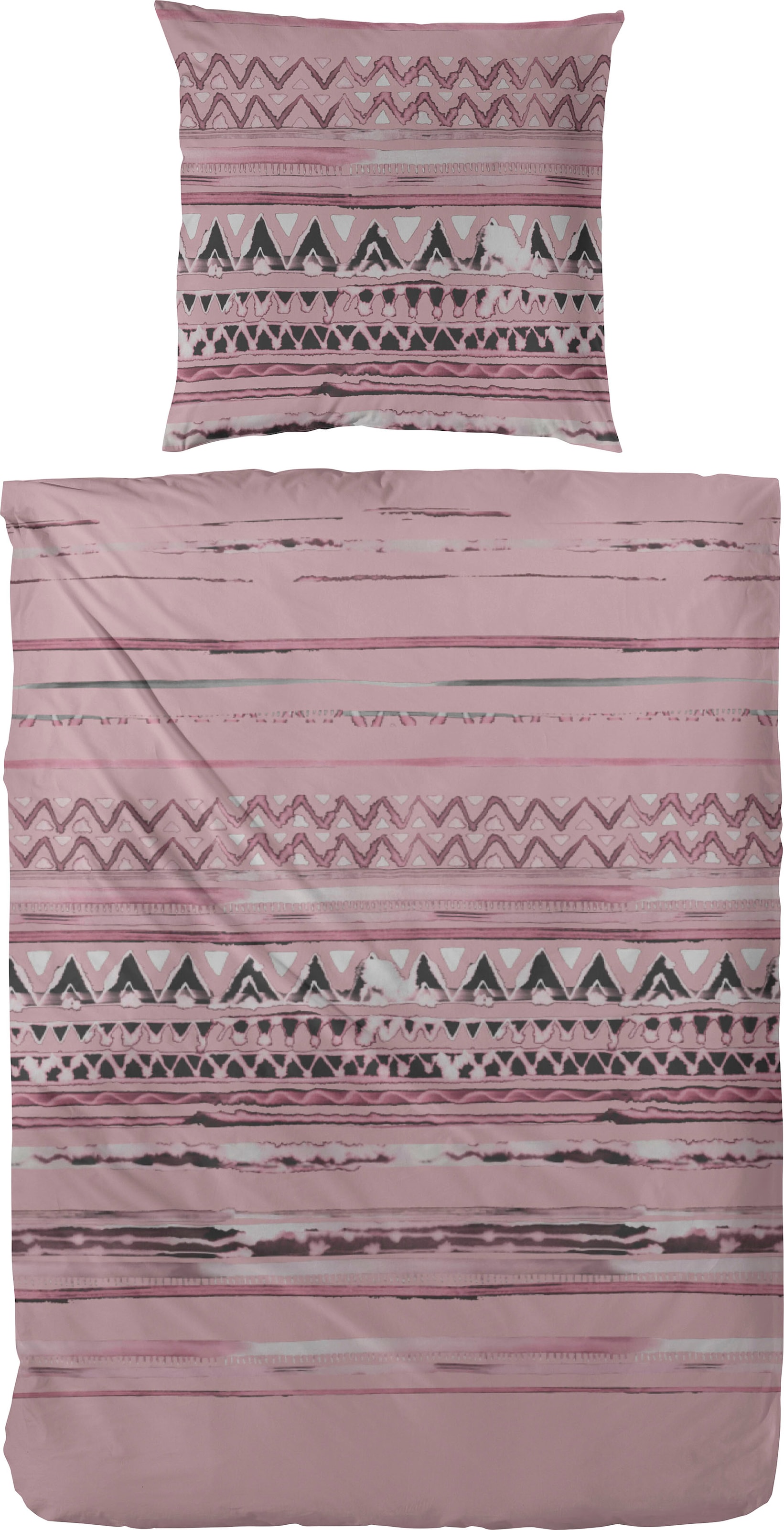 Image of Primera Bettwäsche "Mako-Satin-Bettwäsche Ethno" 2 Stk. Mit einem grafischen Muster