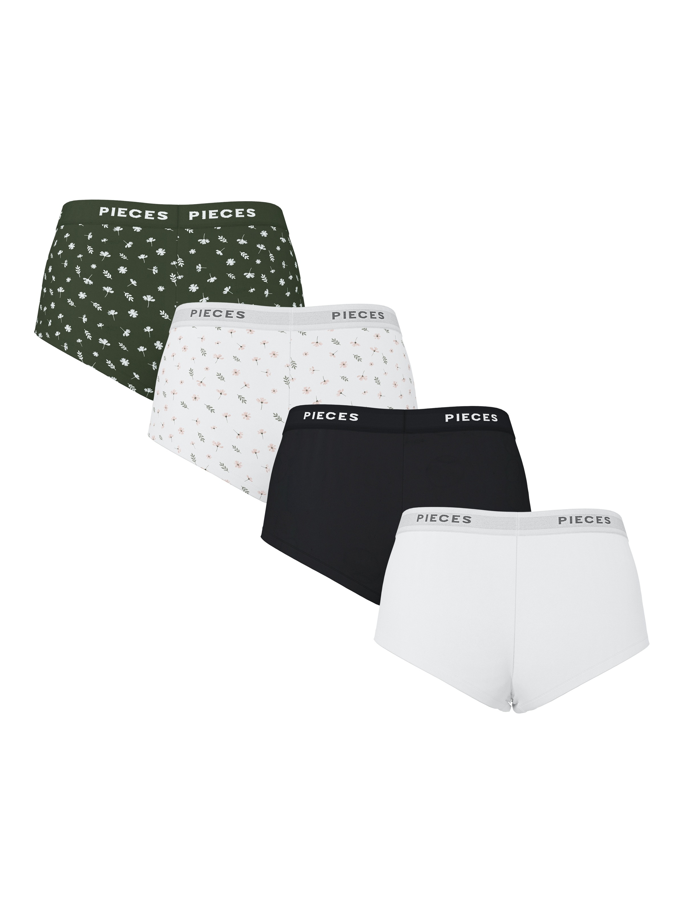 pieces Hipster »PCLOGO LADY 4 PACK AOP/SOLID NOOS BC«, (Packung, 4 St.)