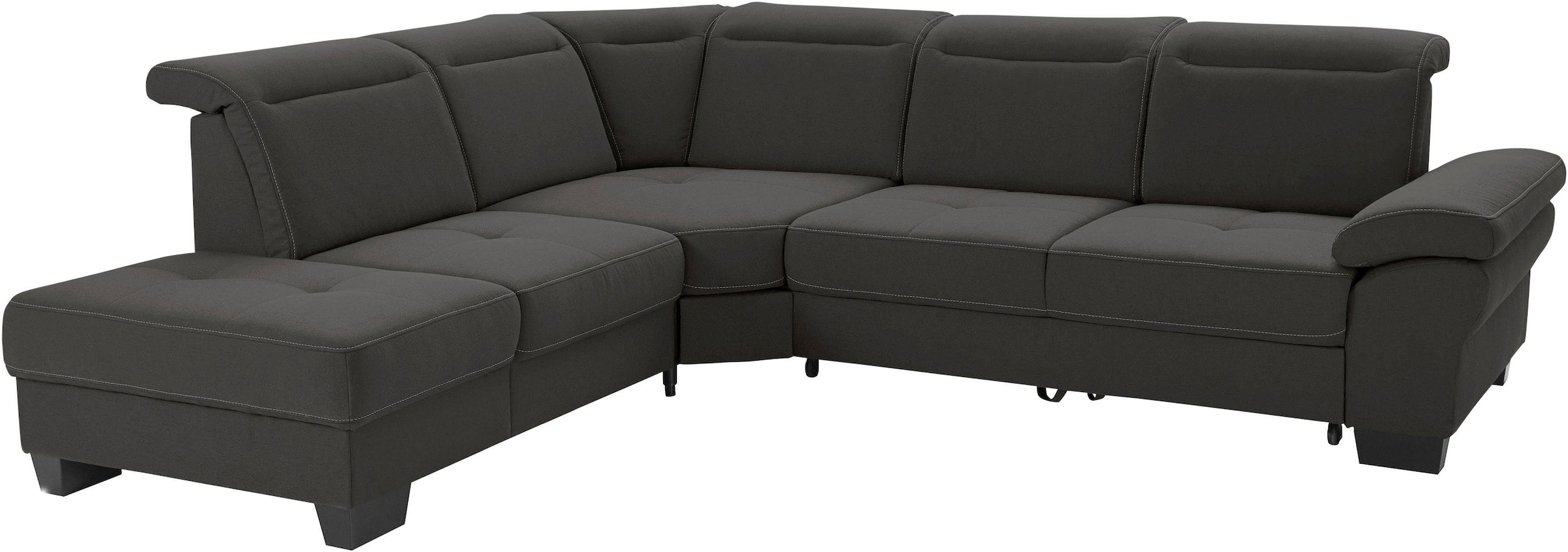 Places of Style Ecksofa »Cornwall L-Form«, incl. Sitztiefenverstellung, mit Bettfunktion und Kopfteilverstellung