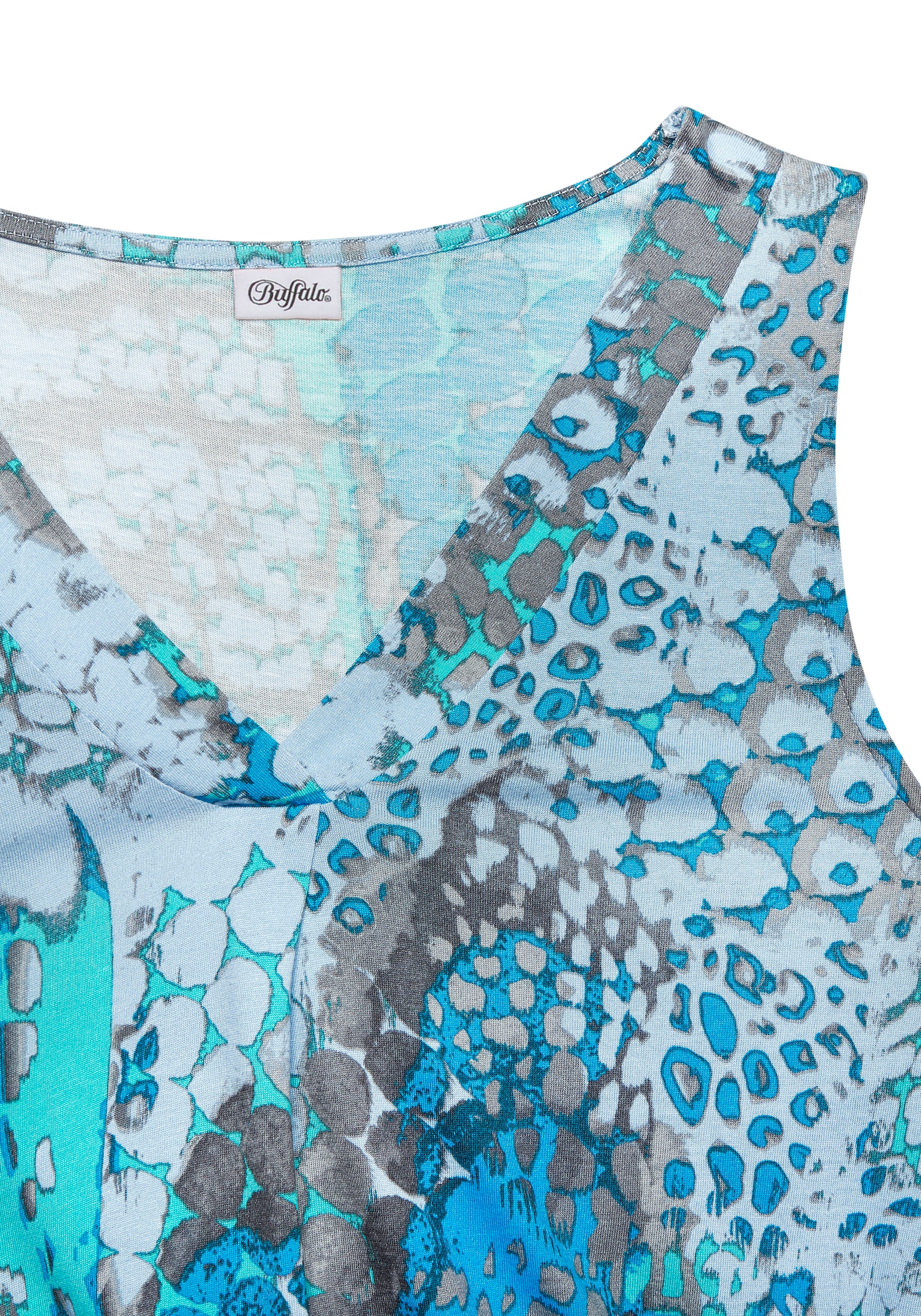 Buffalo Strandtop, mit Animalprint, sommerliches Blusentop mit V-Ausschnitt